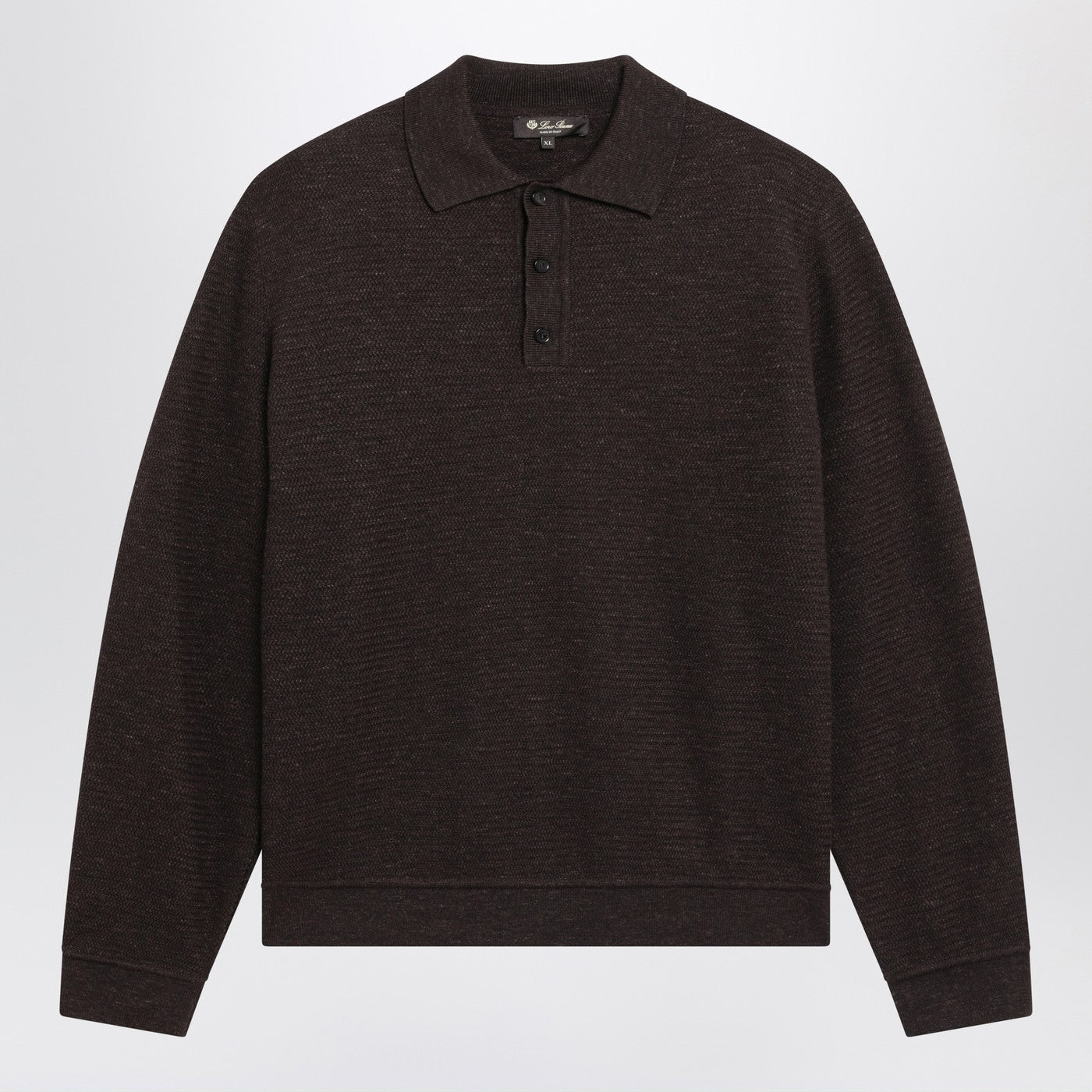 Loro Piana Gokarna Brown Wool-Blend Polo Shirt Men LORO PIANA