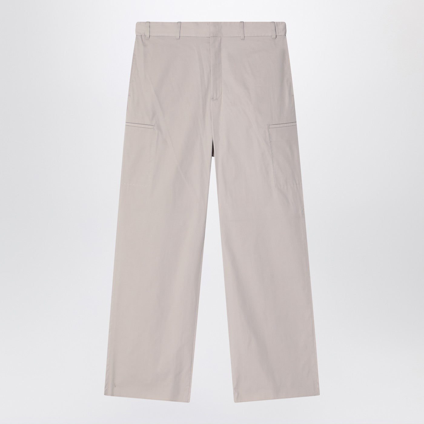 Fendi Stone Grey Cotton Blend Trousers Men FENDI