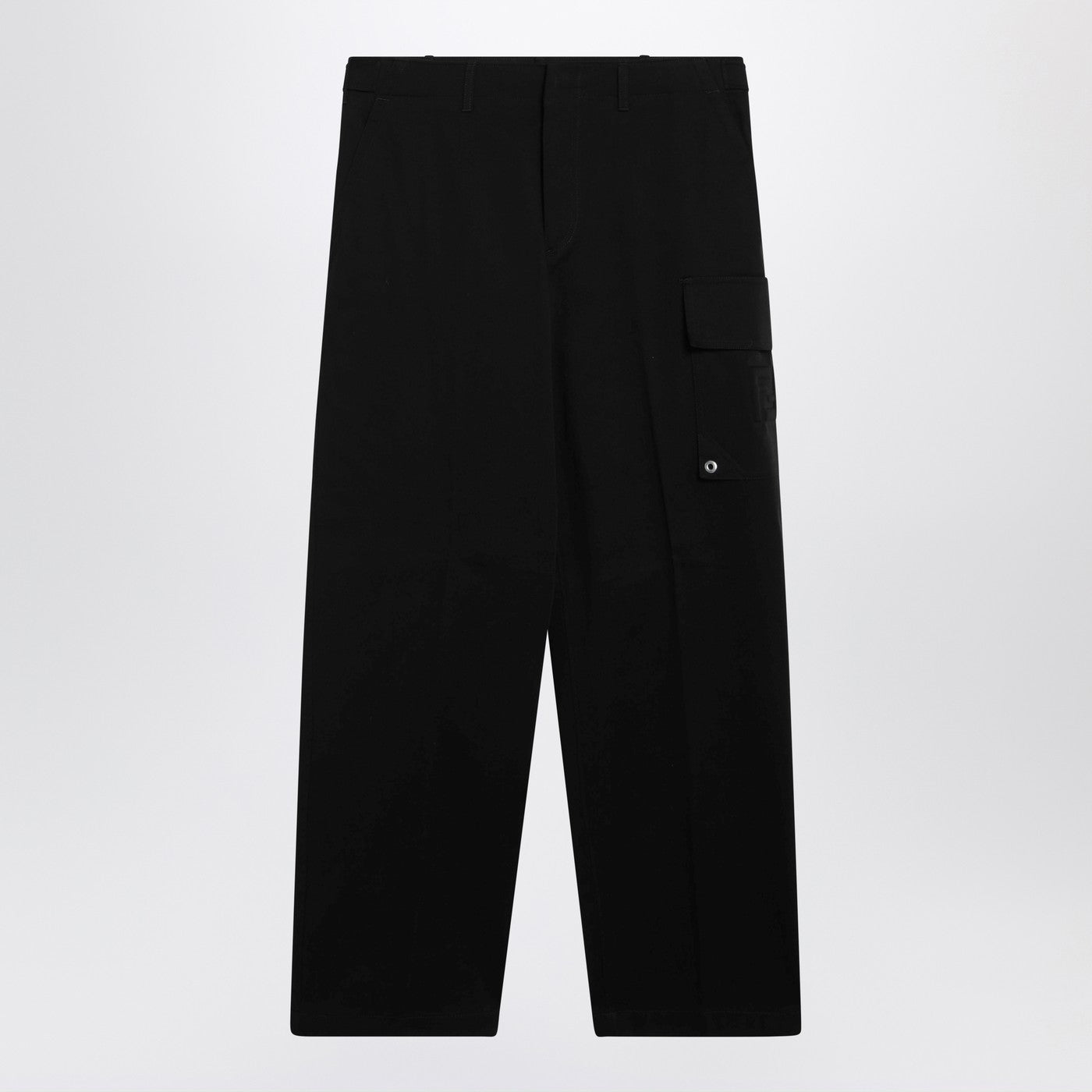 Fendi Black Gabardine Trousers Men FENDI