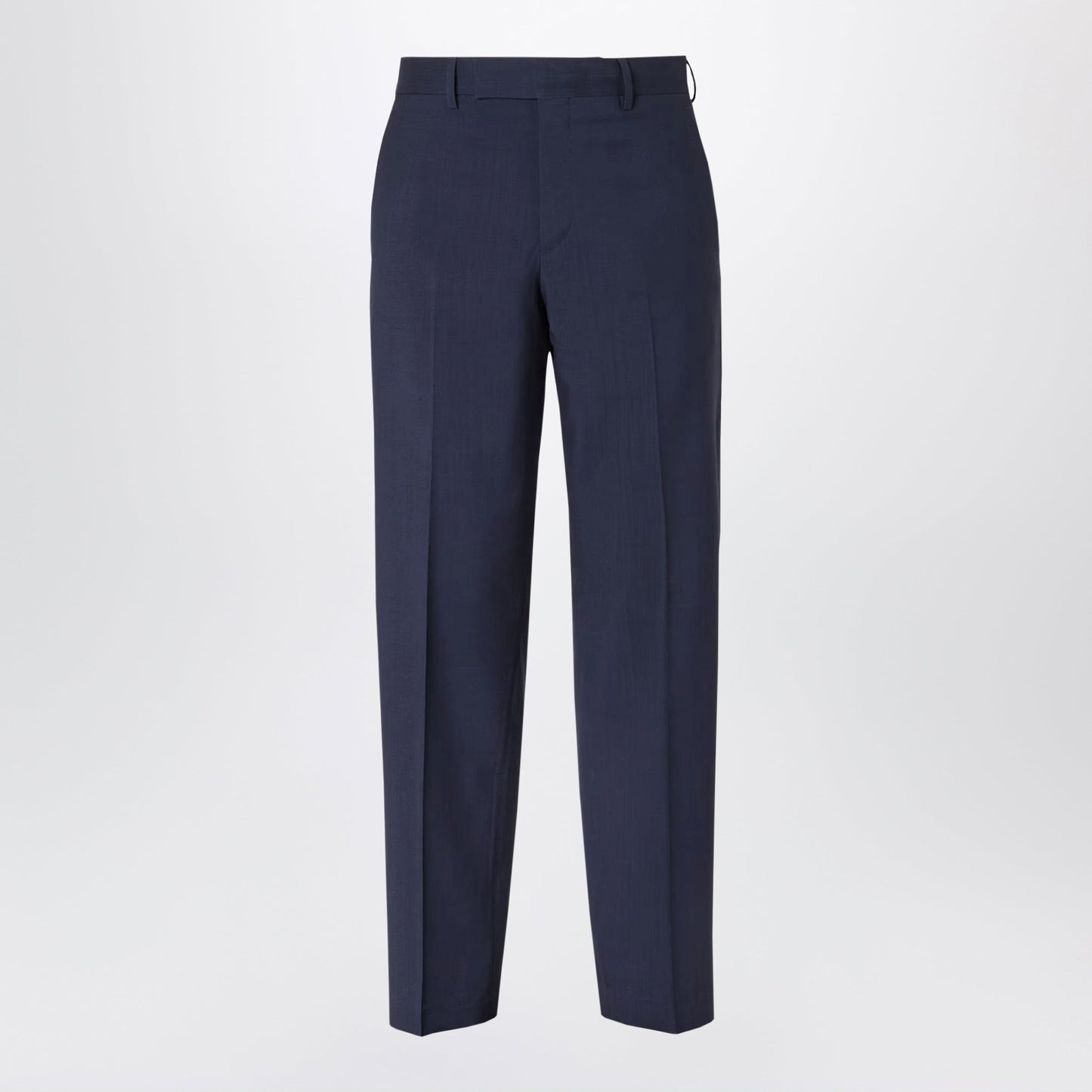 Fendi Dark Blue Wool Canvas Trousers Men FENDI