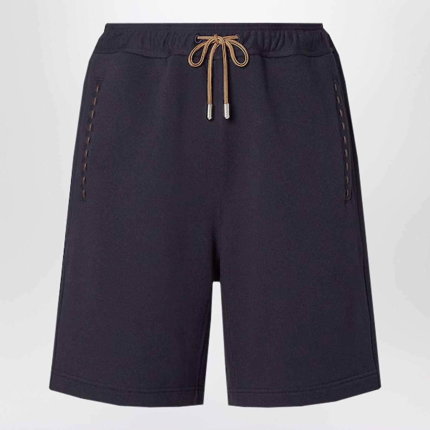 Fendi Navy Blue Cotton Bermuda Shorts Men FENDI