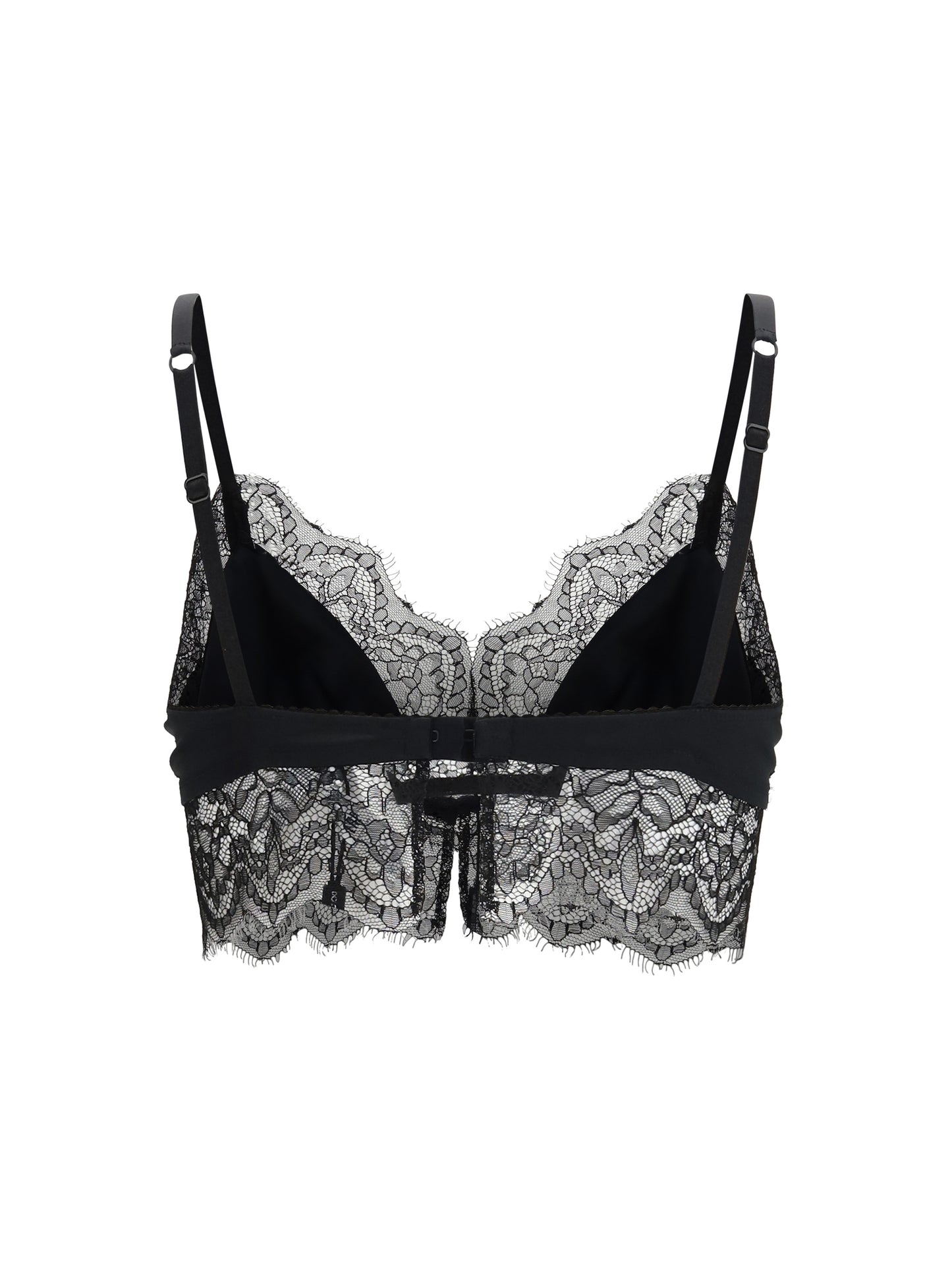 Dolce & Gabbana Women Satin Soft-Cup Bralette Bra With Lace