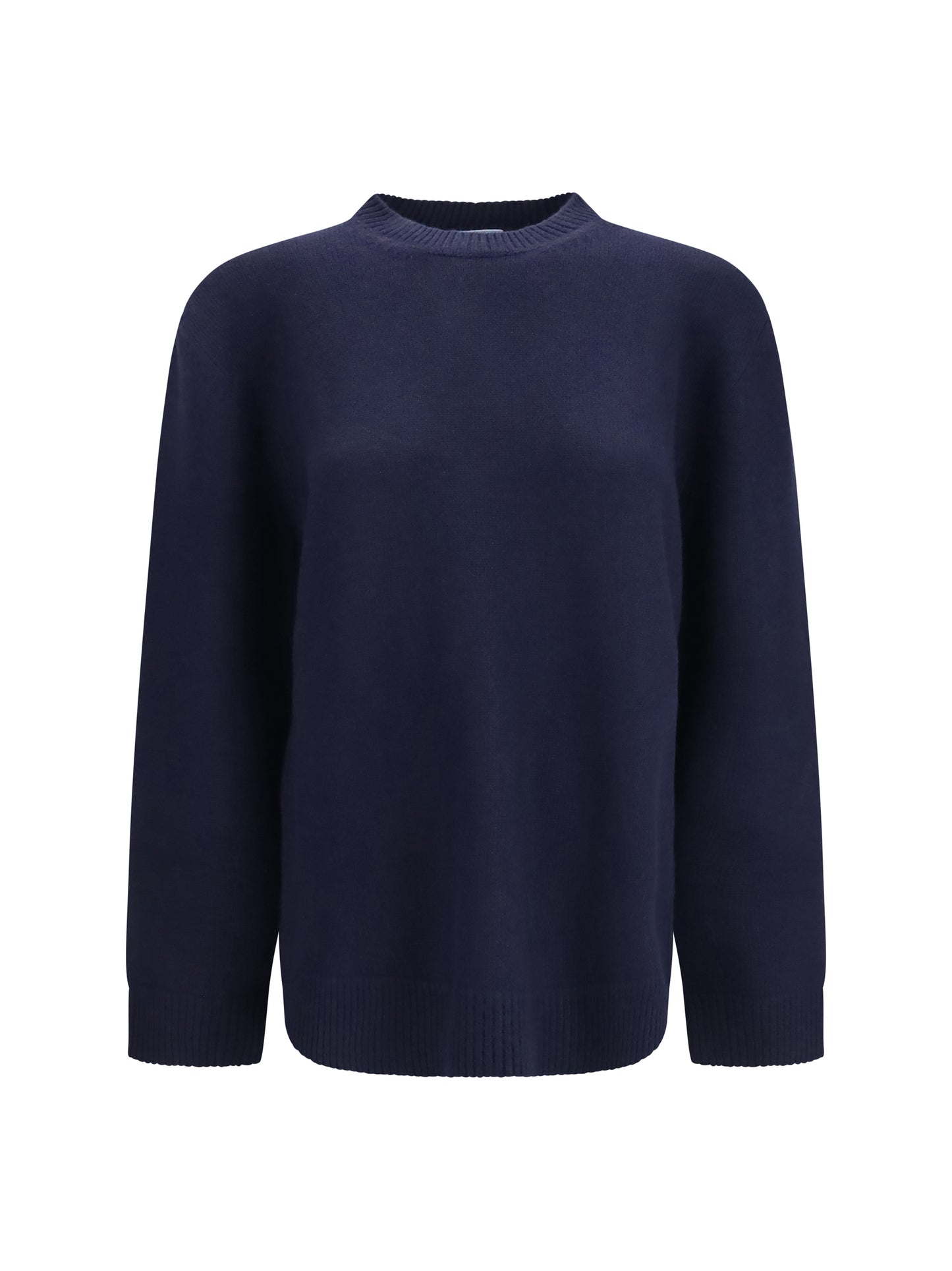 Prada Women Crewneck Sweater With Suede Elbow Patches PRADA
