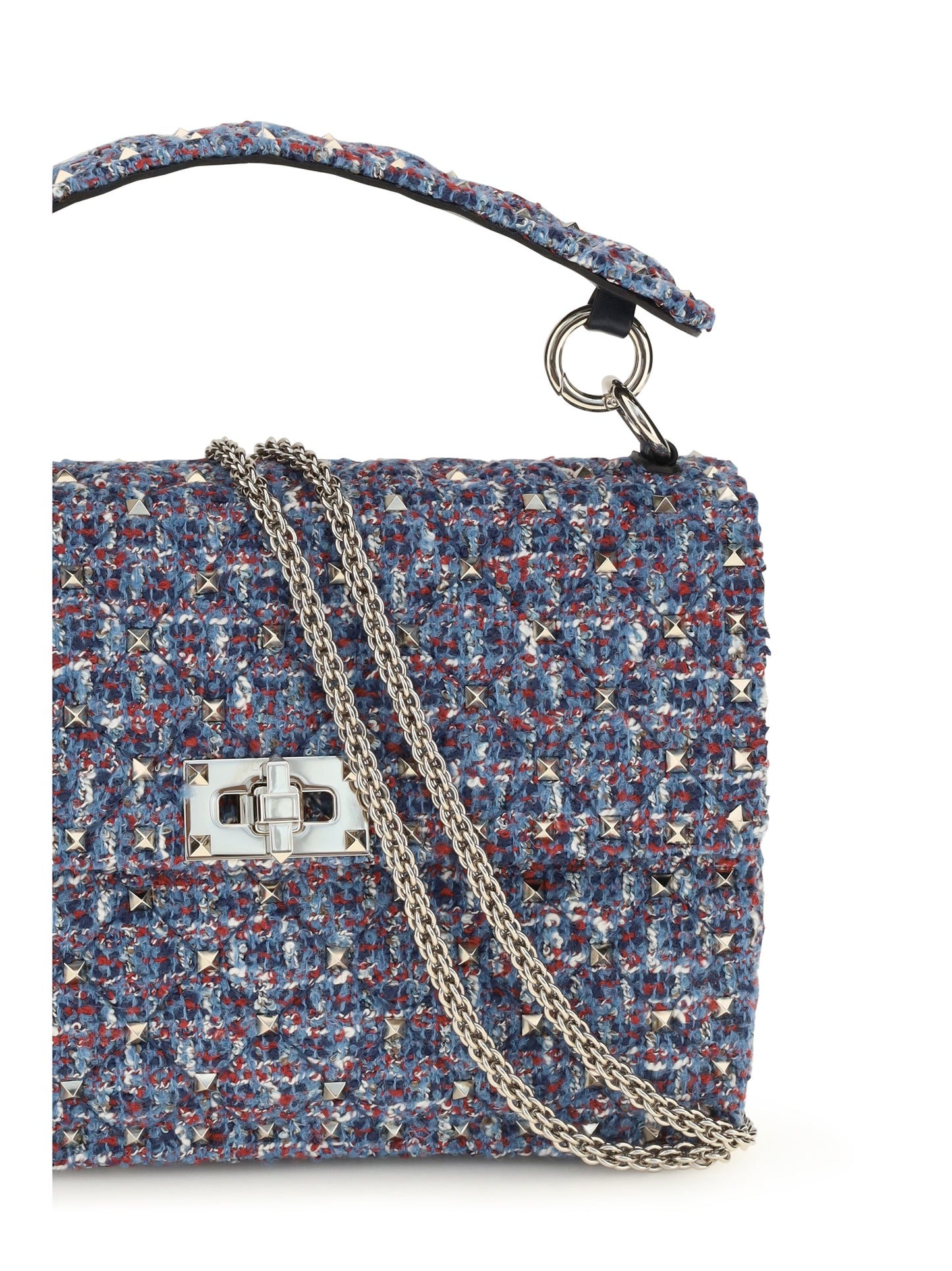 Valentino Garavani Women Rockstud Spike Tweed Handbag VALENTINO GARAVANI