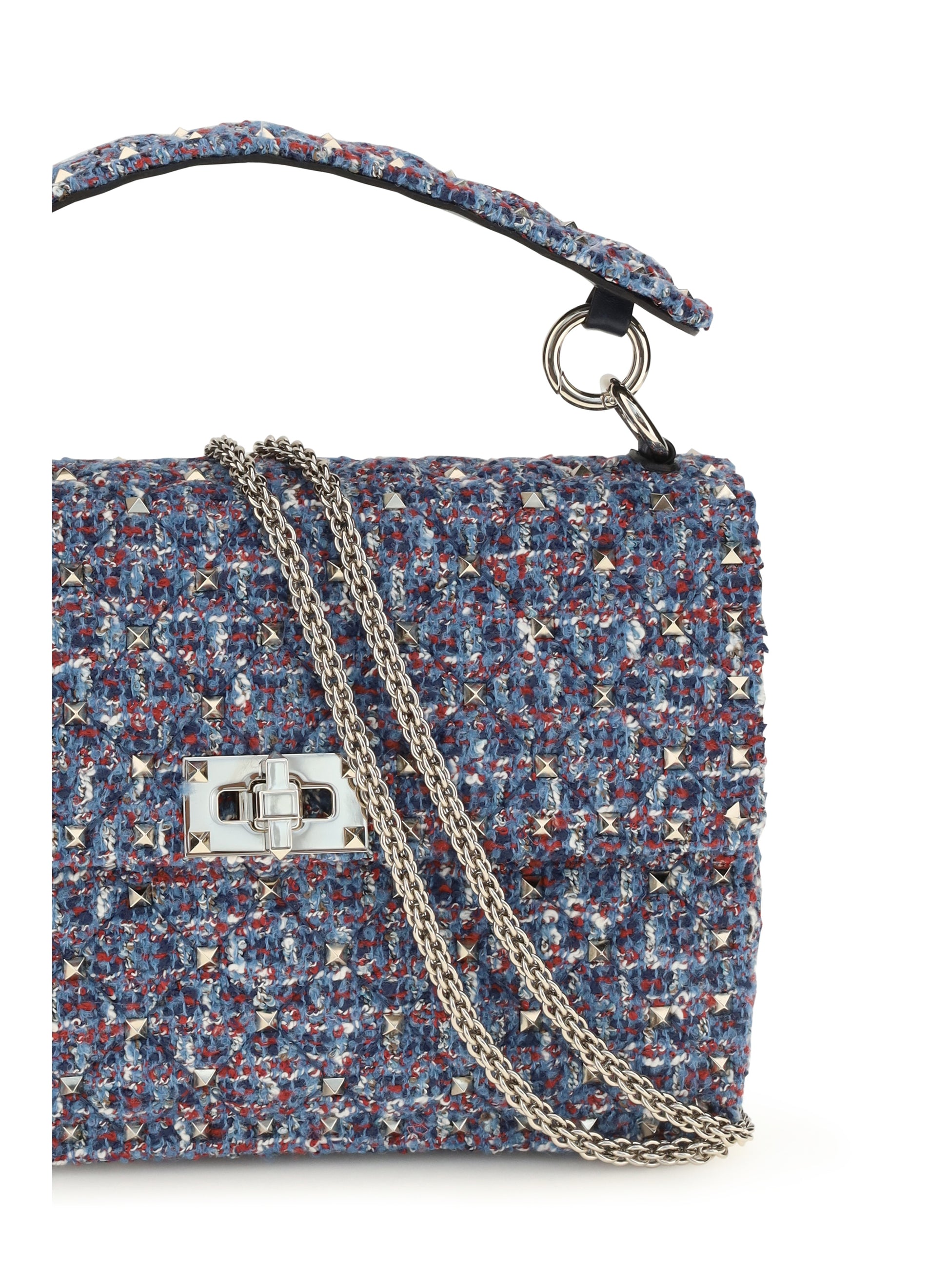 Valentino Garavani Women Rockstud Spike Tweed Handbag VALENTINO GARAVANI