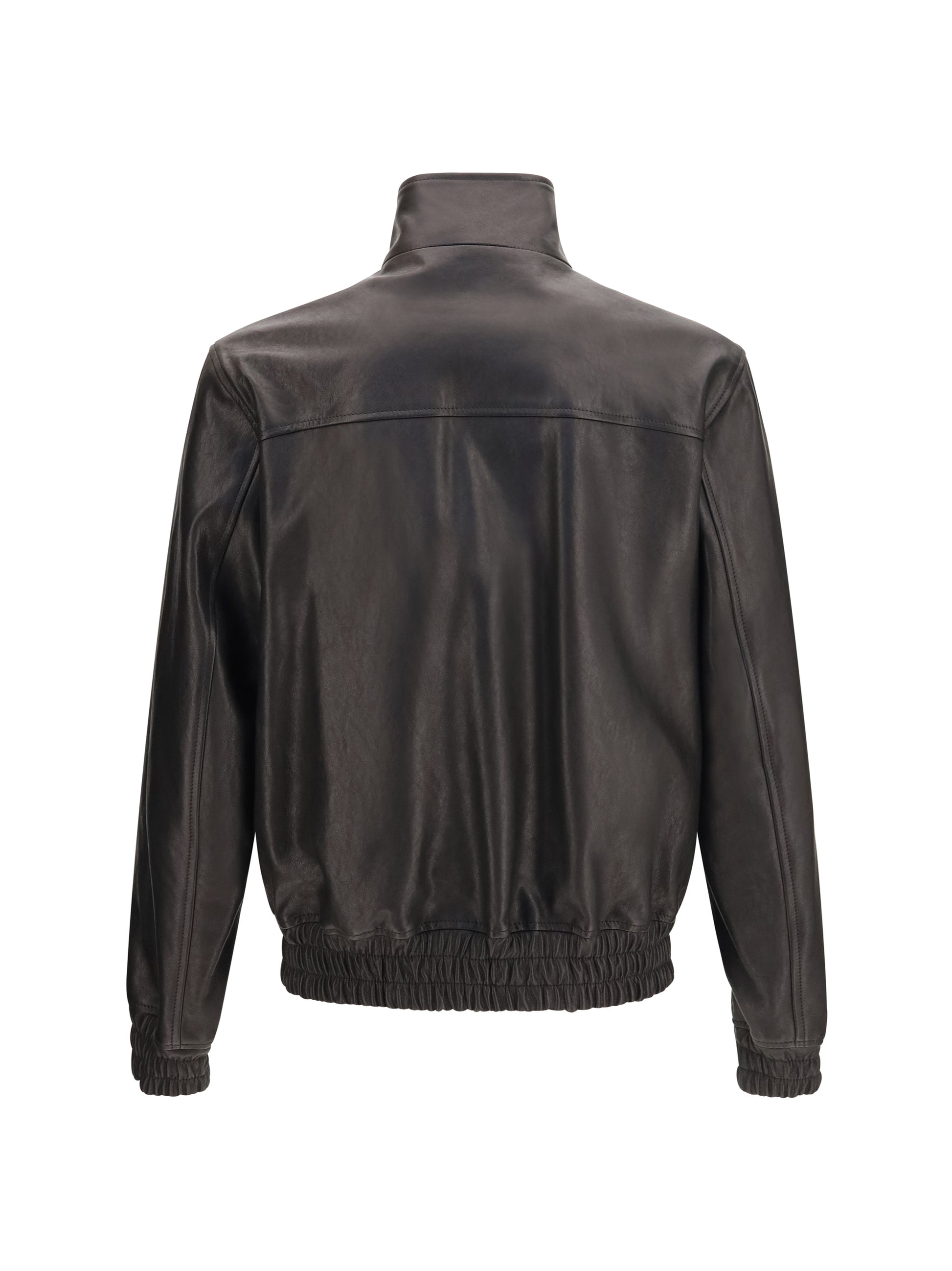 Valentino Men Leather Zip Jacket VALENTINO