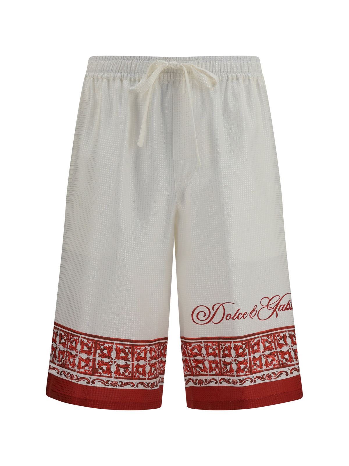 Dolce & Gabbana Men Maiolica Print Jacquard Twill Shorts DOLCE & GABBANA