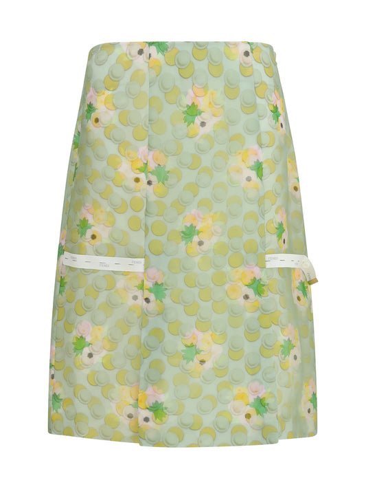 Fendi Women Bouquet Organza Skirt