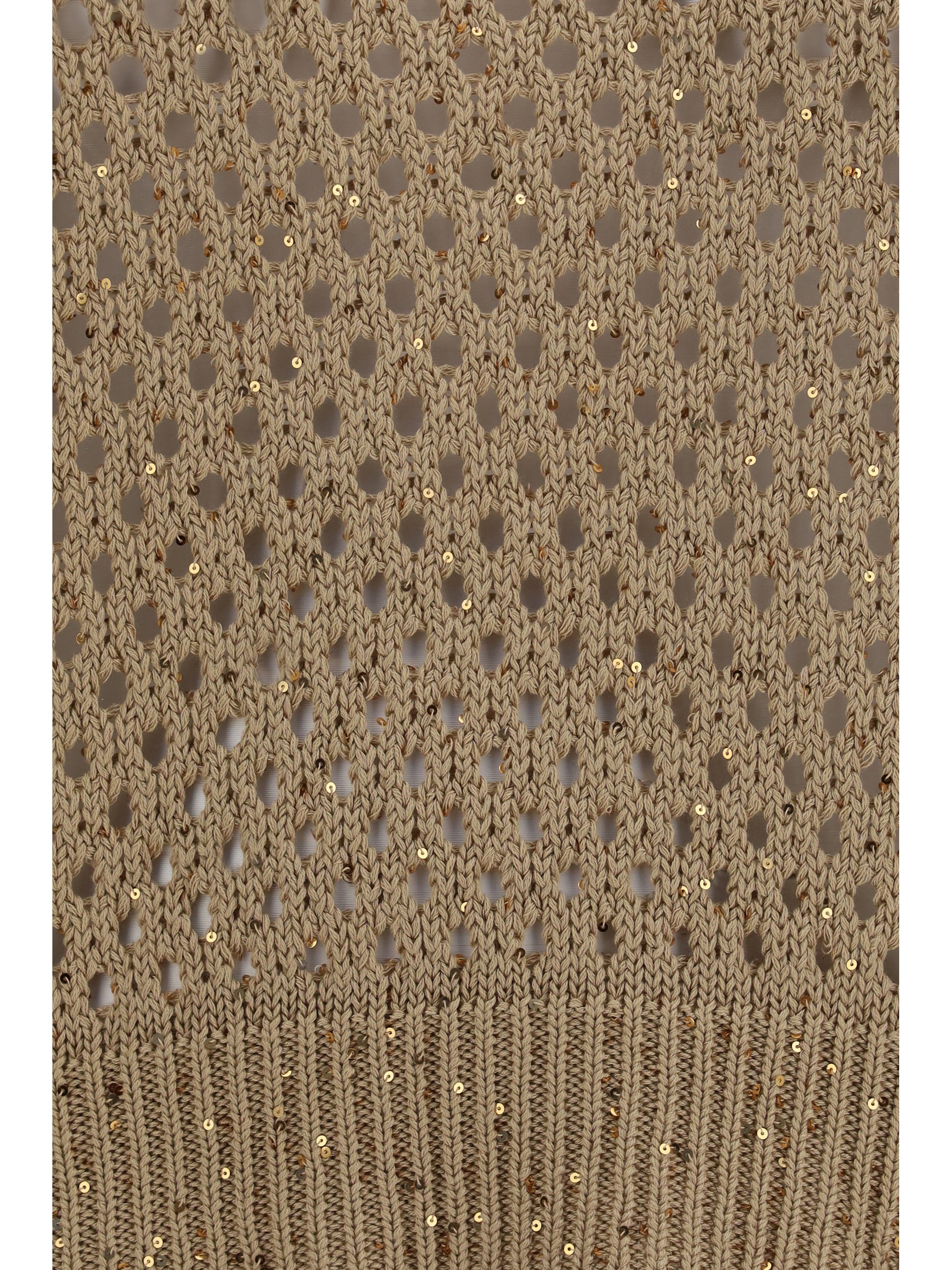 Max Mara Studio Women Open Knit Cotton Sweater With Sequins MAX MARA STUDIO