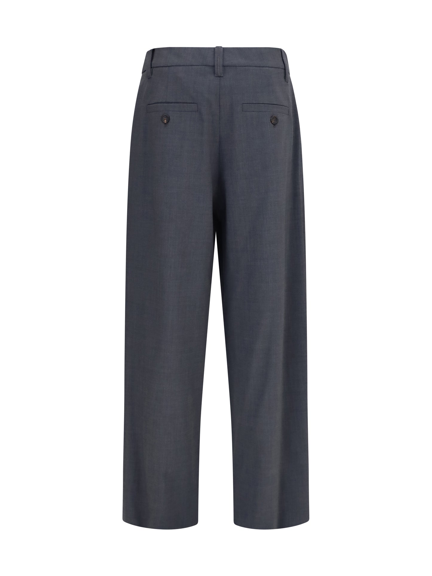 Brunello Cucinelli Women Tropical Wool Tailored Pants With Monili Detail BRUNELLO CUCINELLI