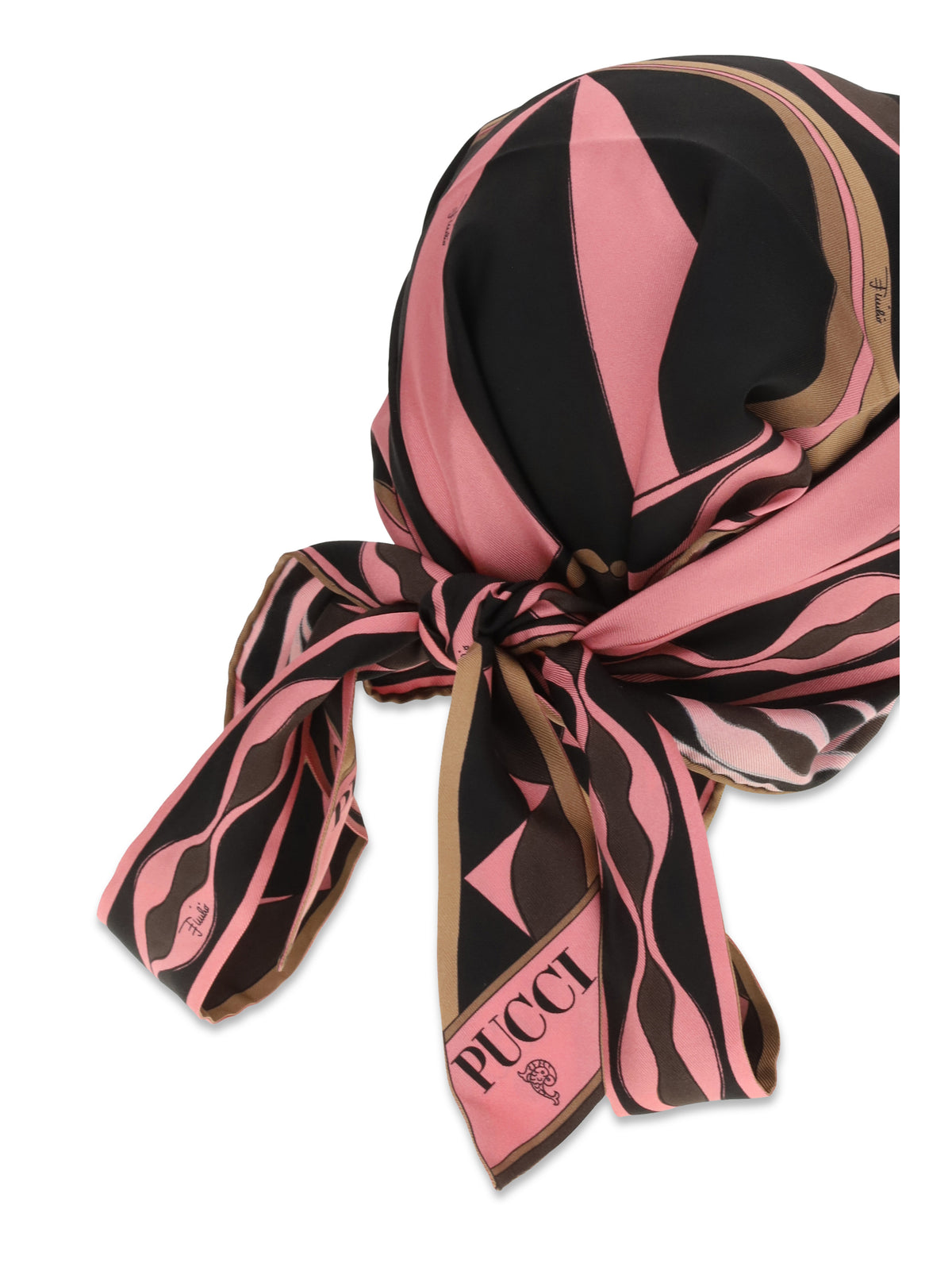 Pucci Women Dune Print Silk Twill Triangle Bandana PUCCI