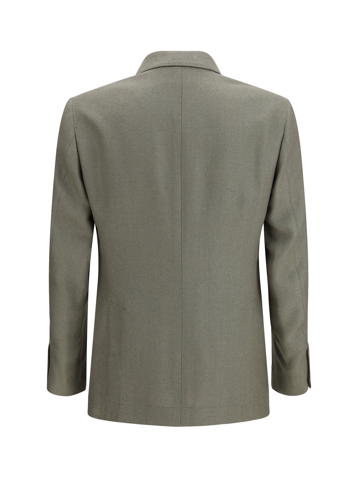 Brunello Cucinelli Men Single-Breasted Silk And Linen Jacket BRUNELLO CUCINELLI