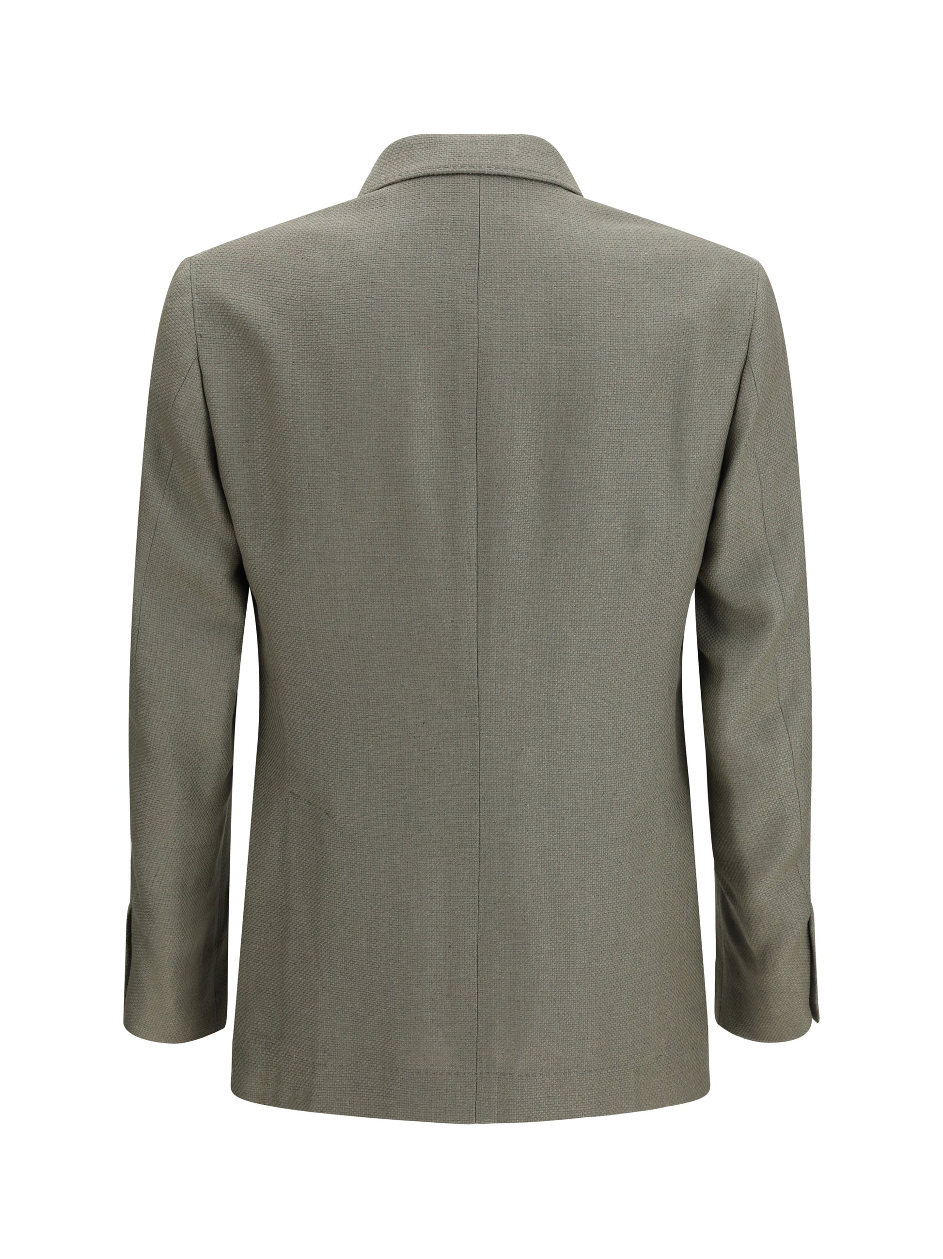 Brunello Cucinelli Men Single-Breasted Silk And Linen Jacket BRUNELLO CUCINELLI