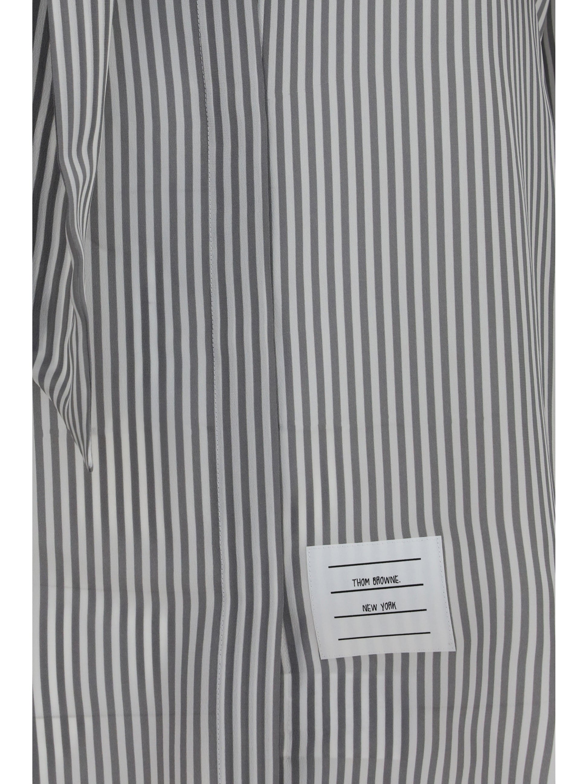 Thom Browne Women Striped Silk Shirt With Removable Collar THOM BROWNE