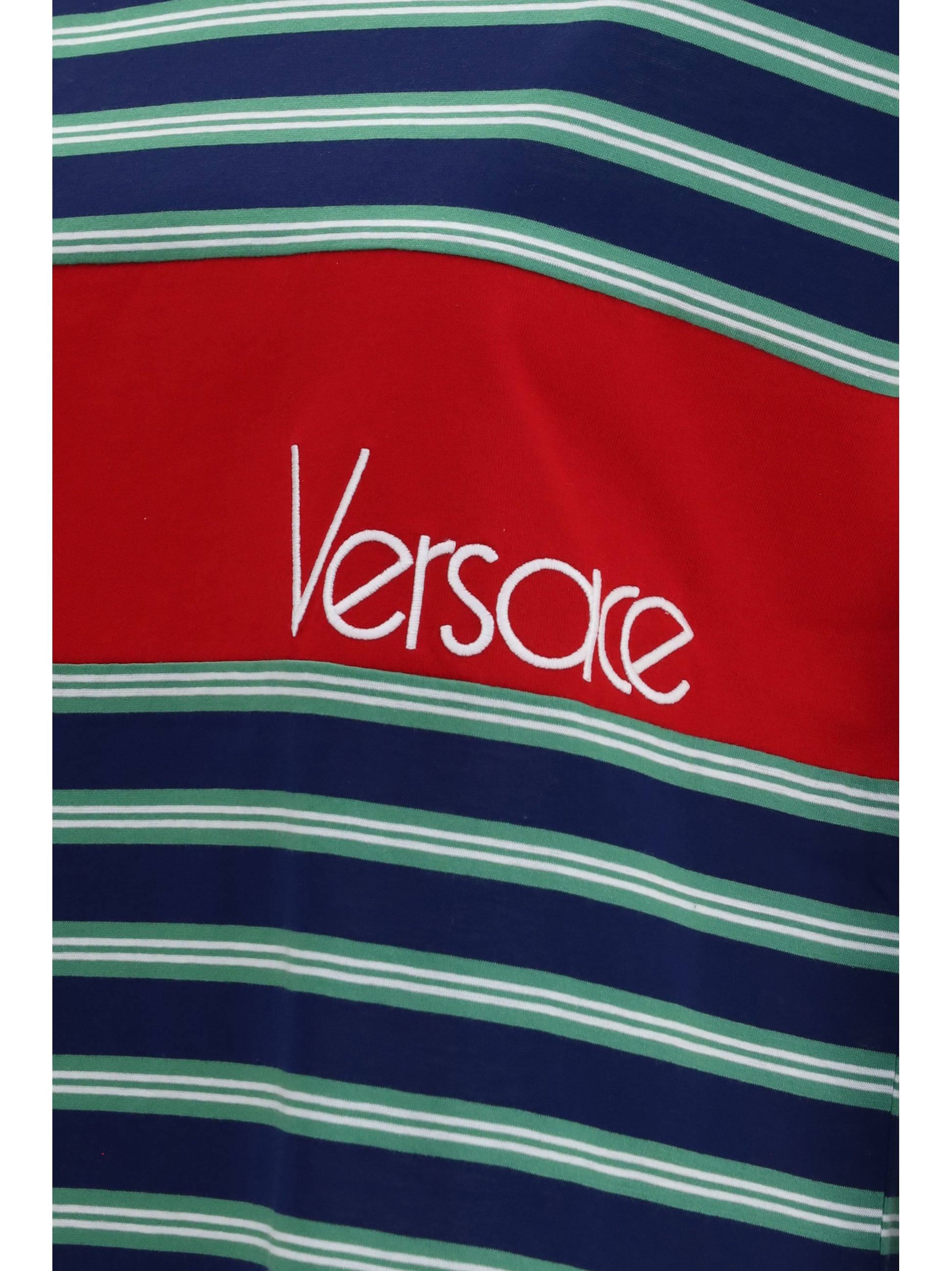 Versace Women Striped Cotton T-Shirt VERSACE