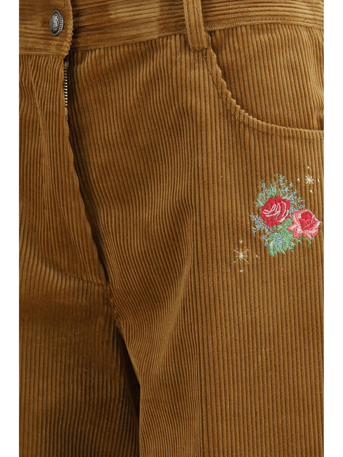 Forte_Forte Women Velvet Pants With Embroidered Bouquets FORTE FORTE