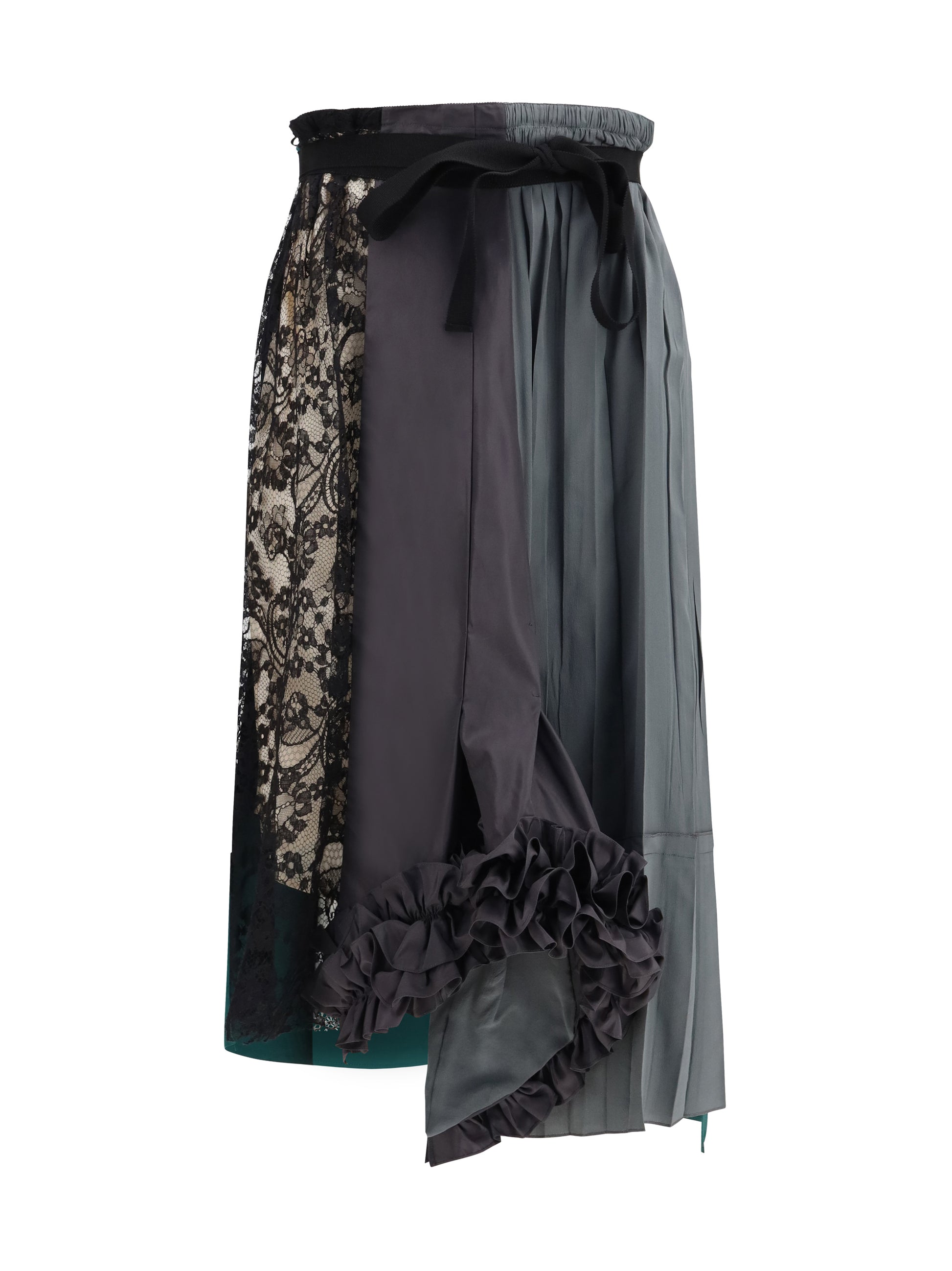 Prada Women Patchwork Midi Skirt With Panel Construction PRADA