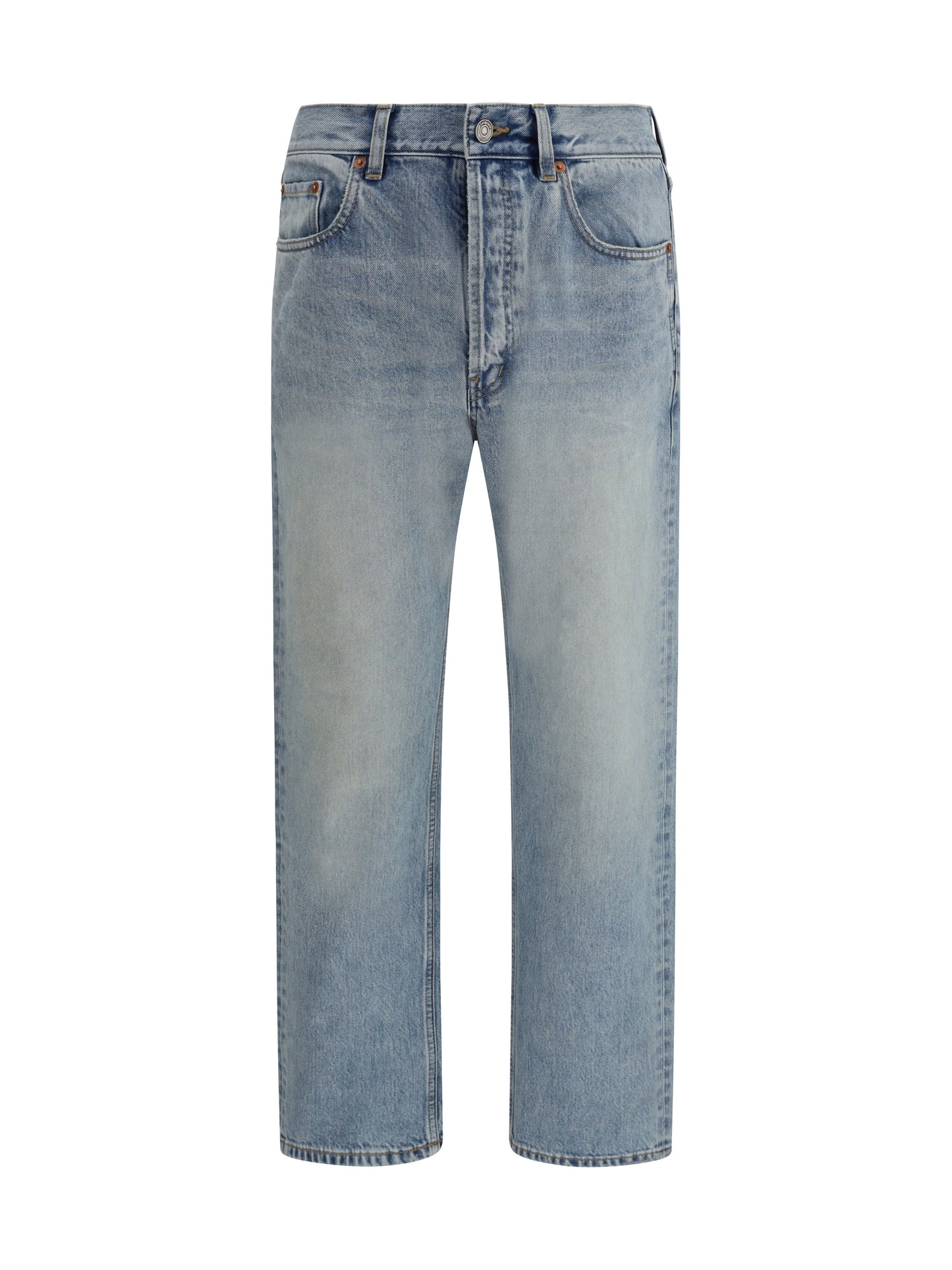 Saint Laurent Men Cotton Denim Jeans With Stonewashed Finish SAINT LAURENT