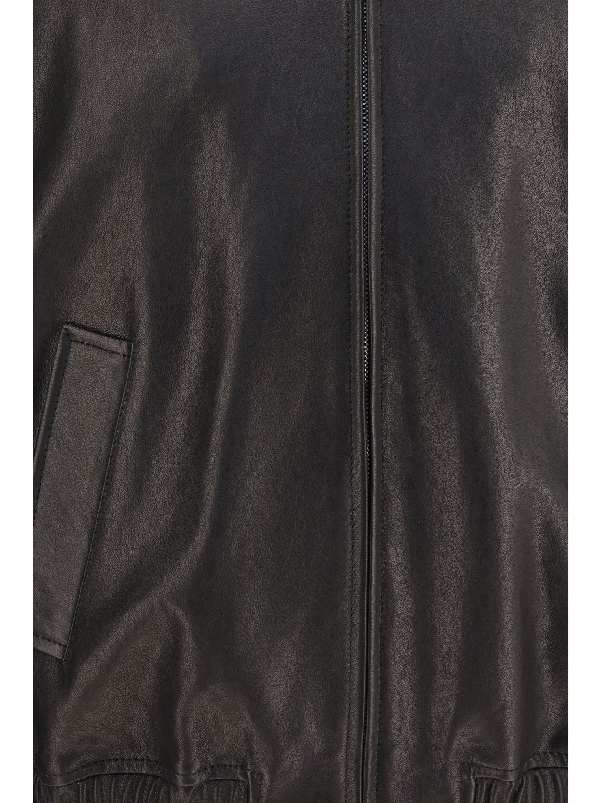 Valentino Men Leather Zip Jacket VALENTINO