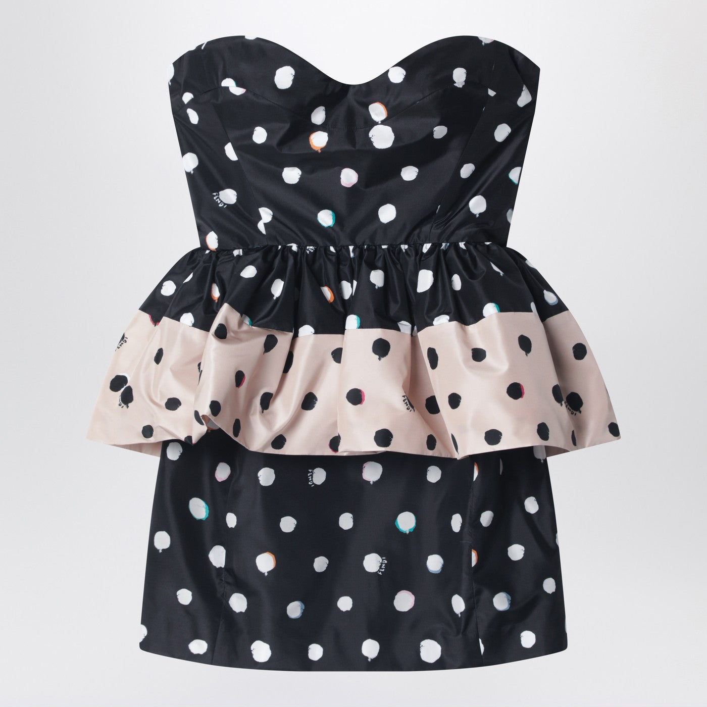 Fendi Black Printed Taffeta Dress Women FENDI