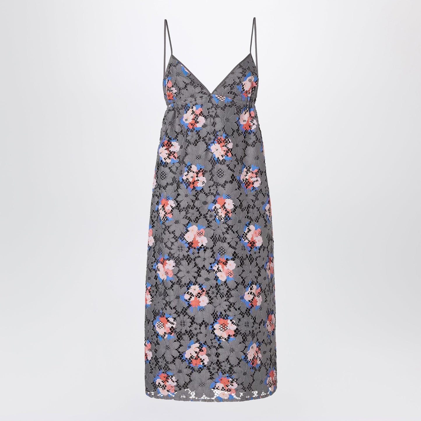 Fendi Grey Lace Dress With Print Women FENDI
