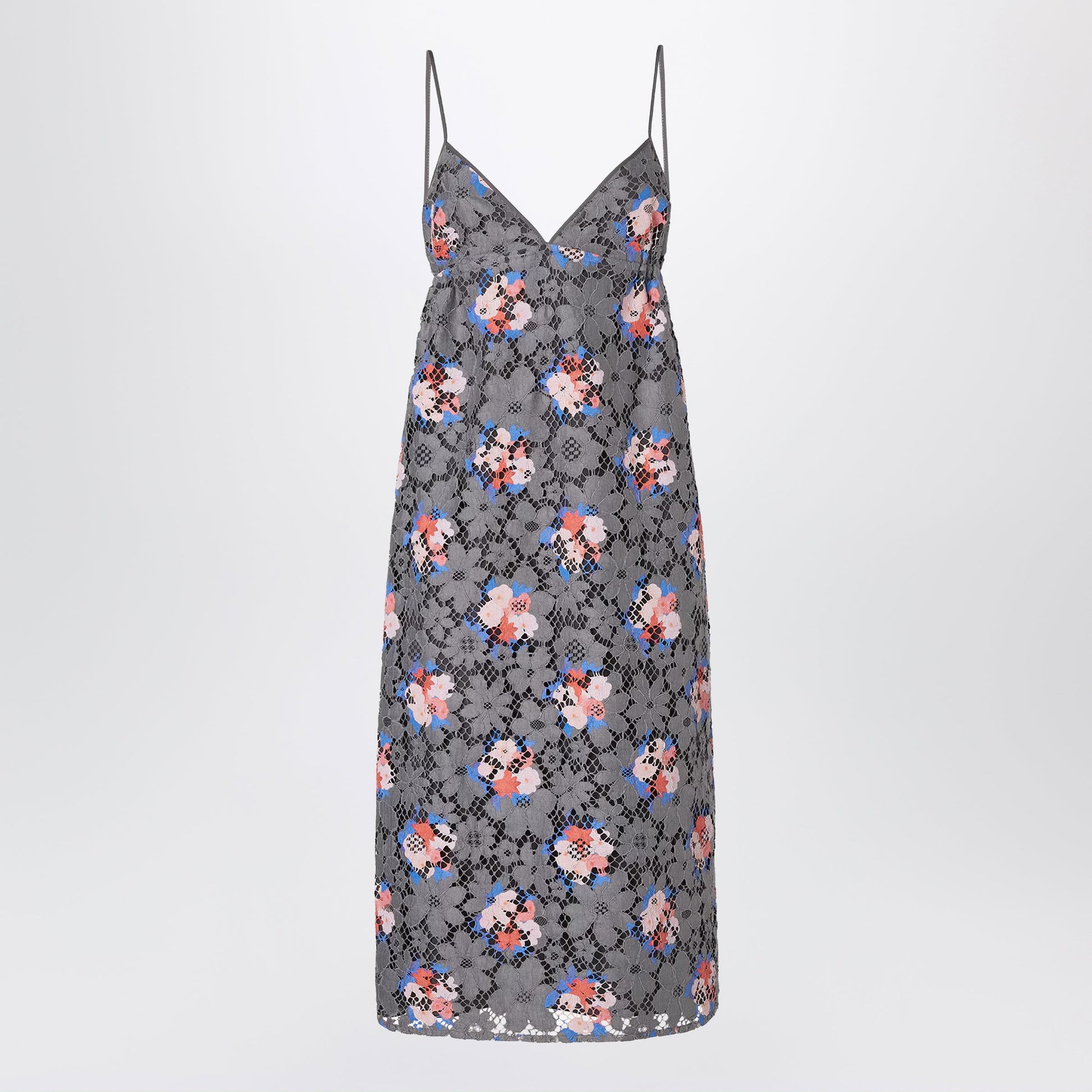 Fendi Grey Lace Dress With Print Women FENDI