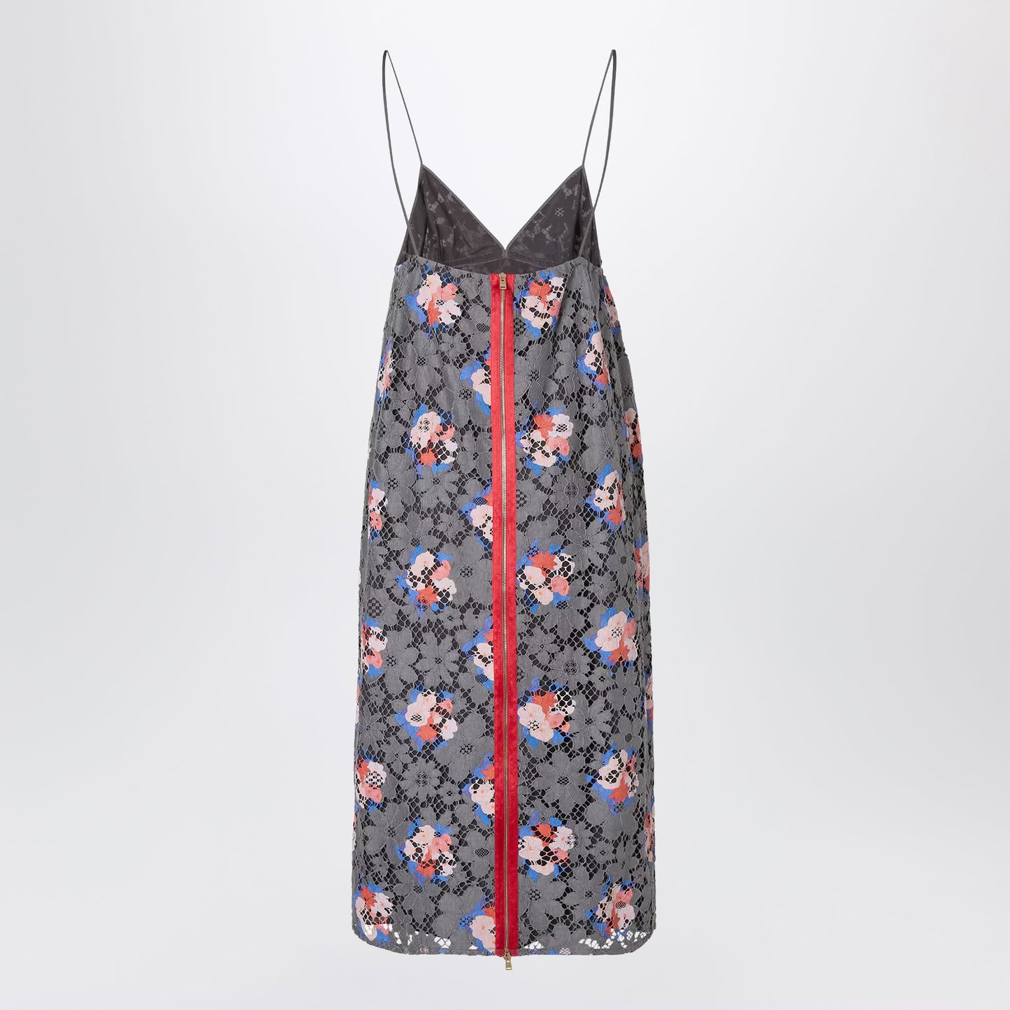 Fendi Grey Lace Dress With Print Women FENDI