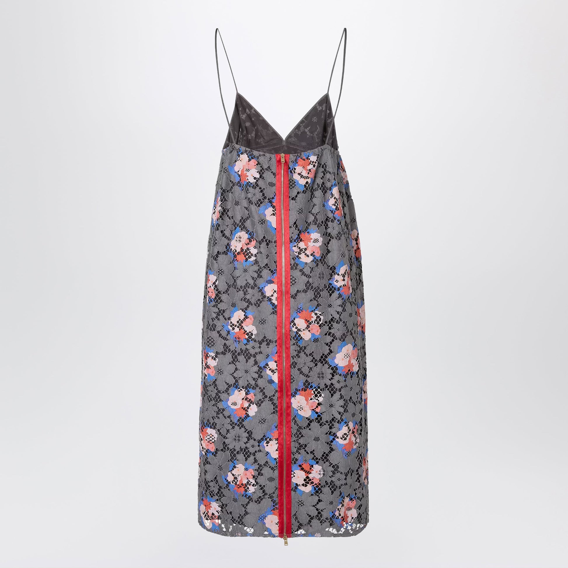 Fendi Grey Lace Dress With Print Women FENDI