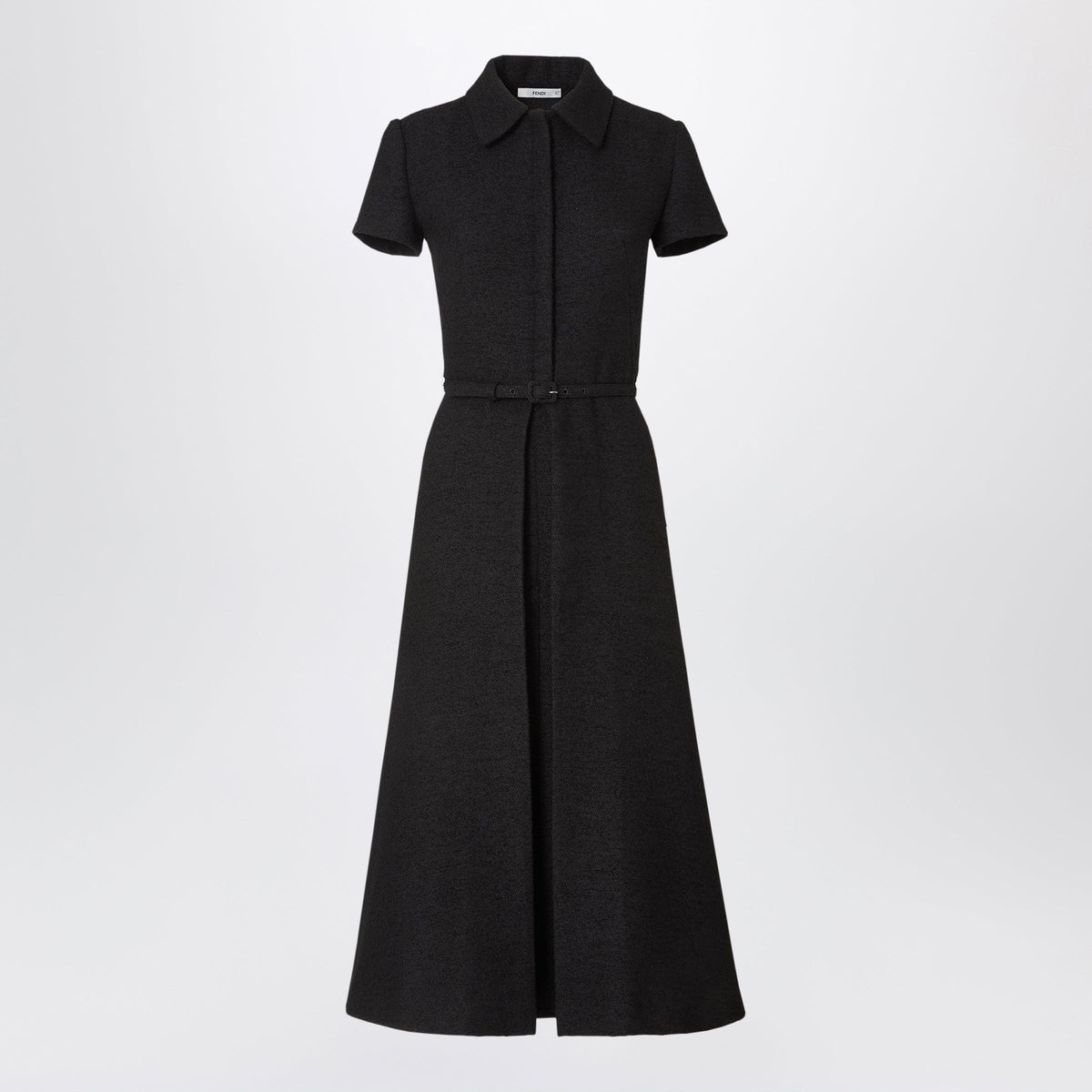 Fendi Black Dress In Boucle Wool Women