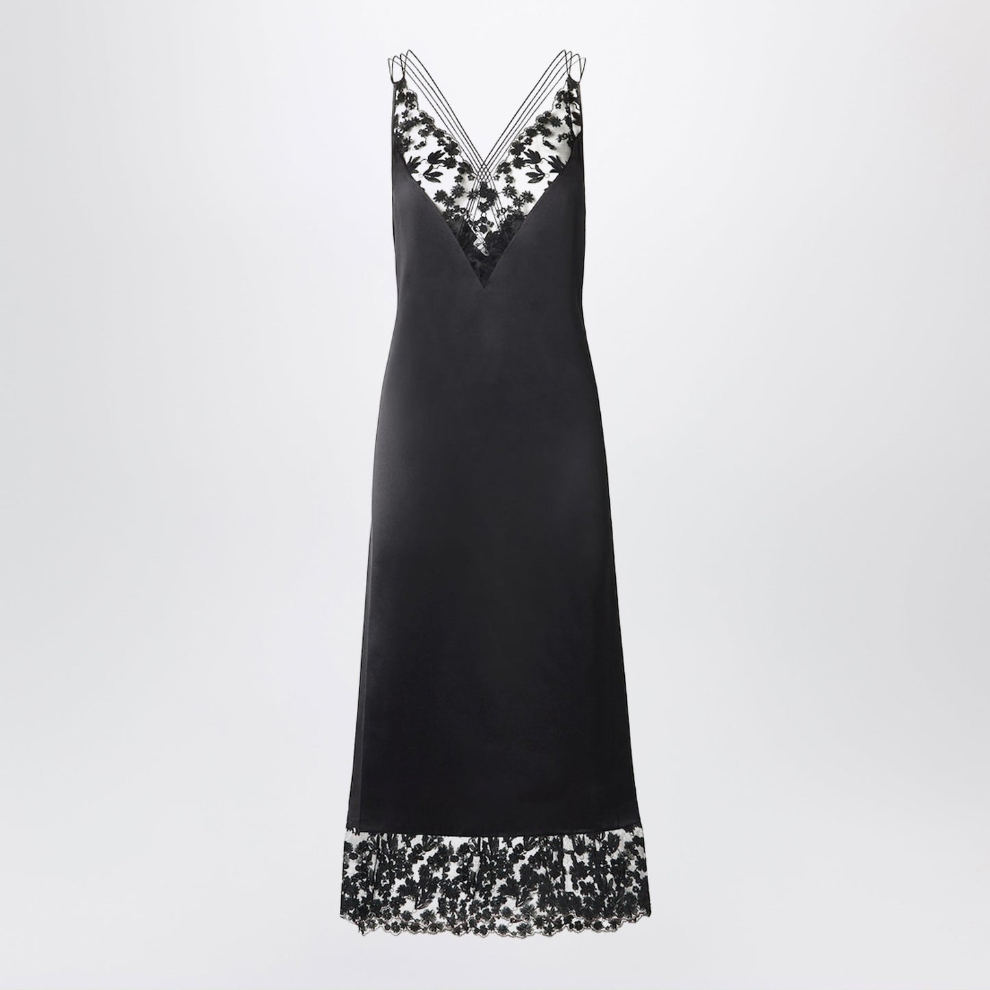 Fendi Black Silk And Lace Dress Women FENDI