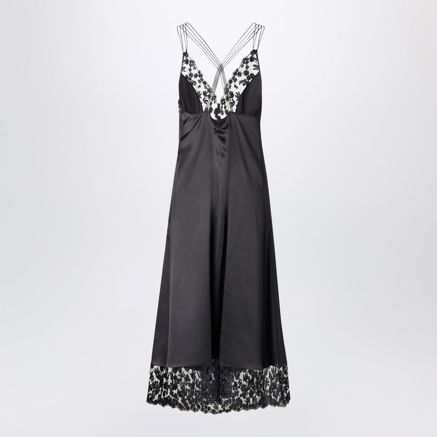 Fendi Black Silk And Lace Dress Women FENDI