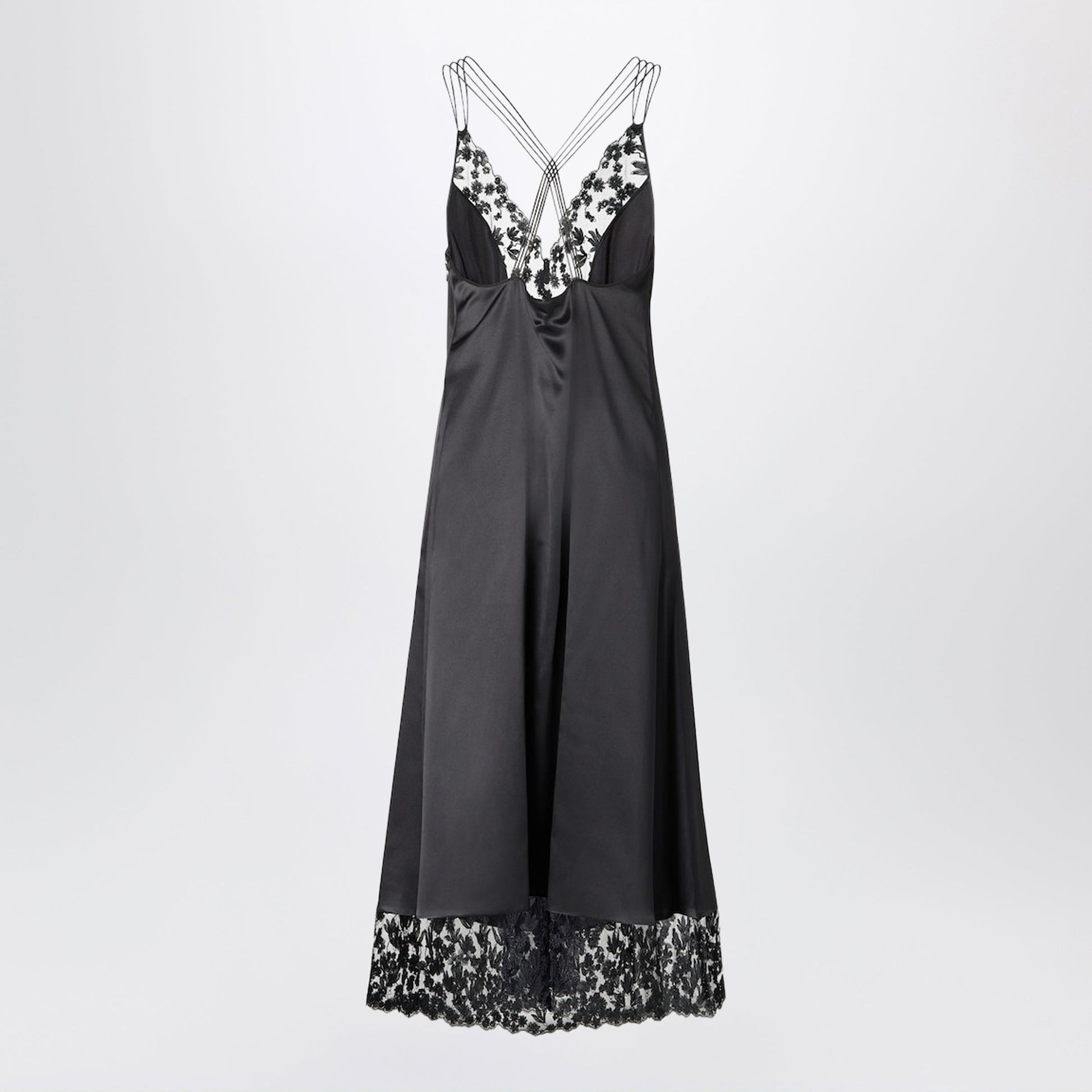 Fendi Black Silk And Lace Dress Women FENDI