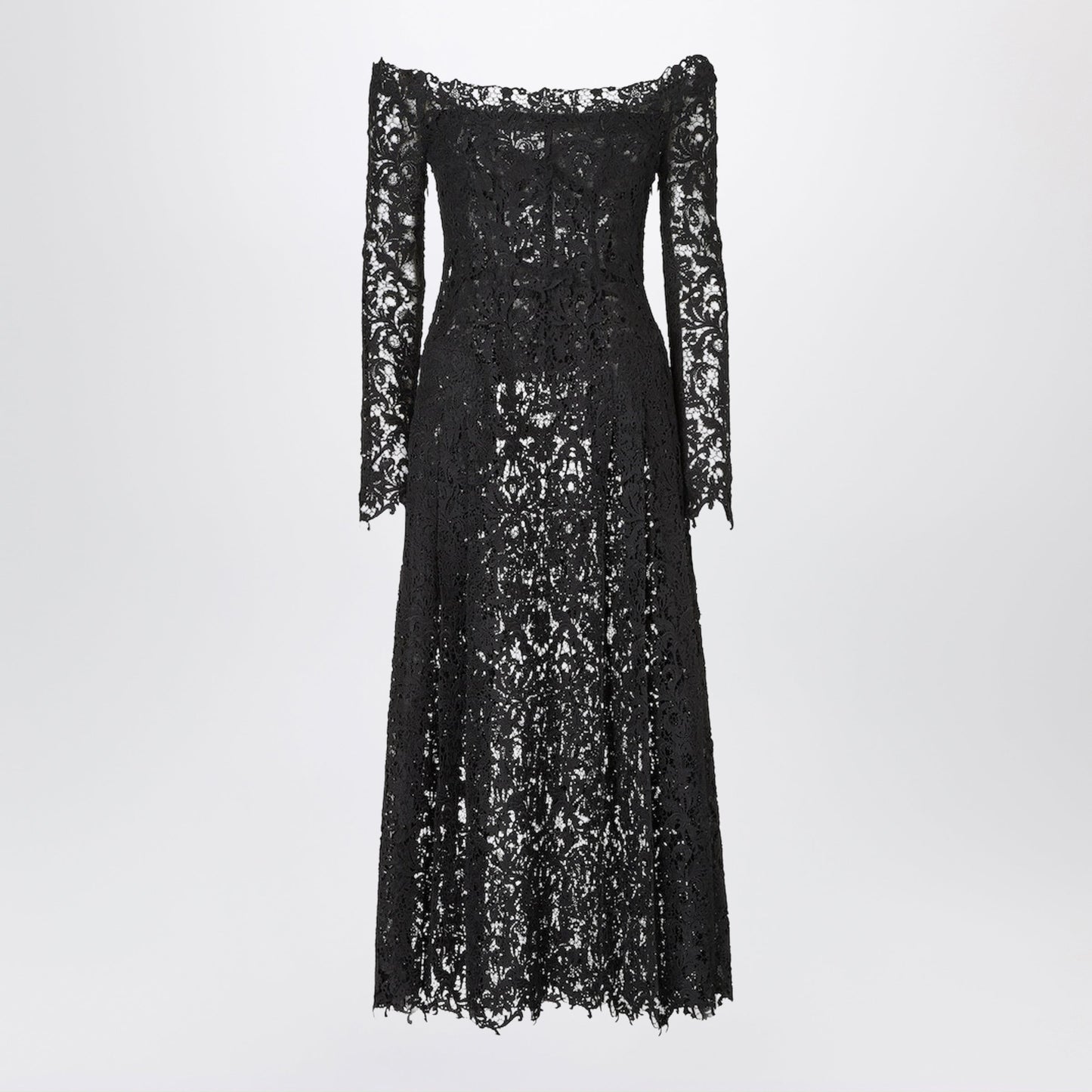 Fendi Black Macrame Lace Dress Women FENDI