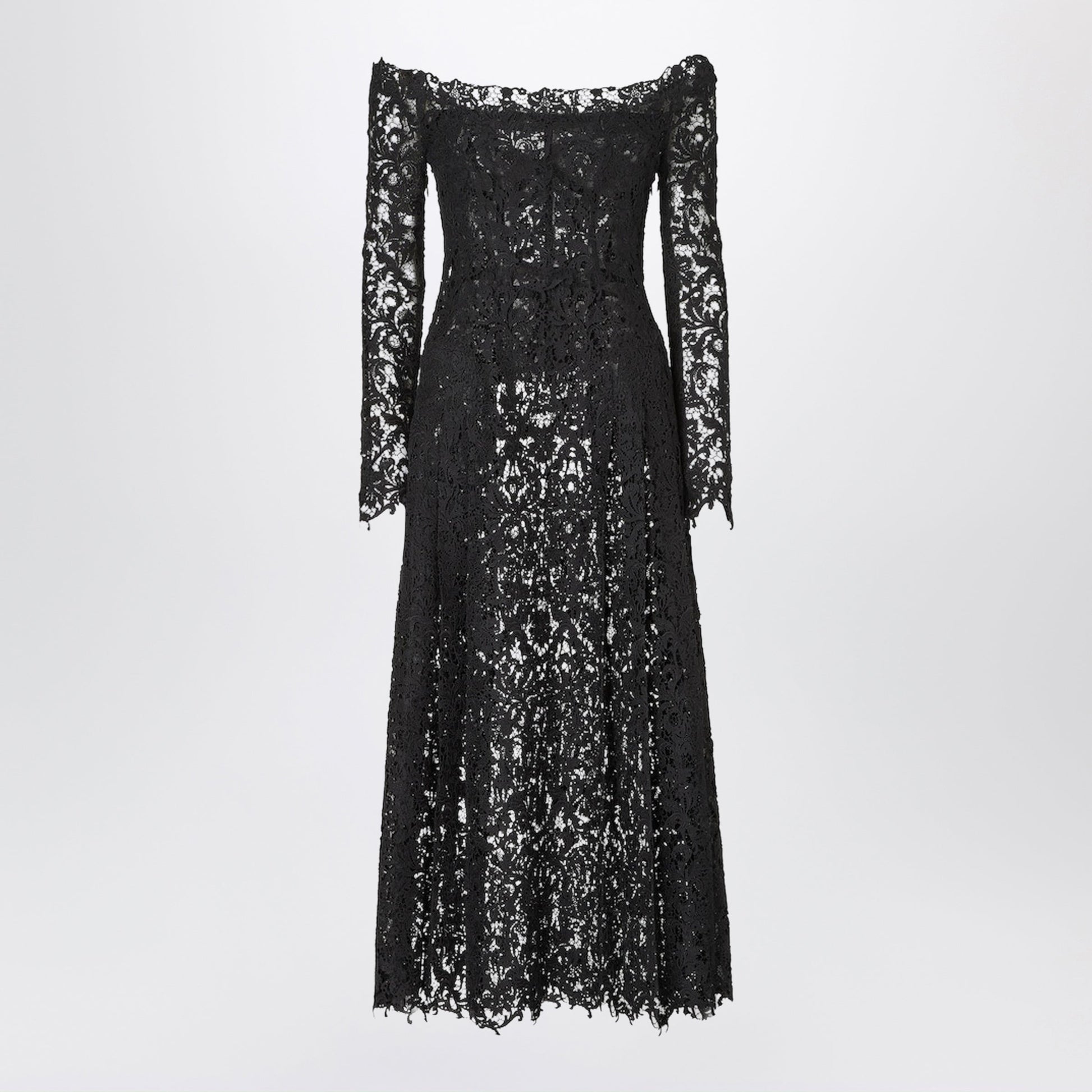 Fendi Black Macrame Lace Dress Women FENDI