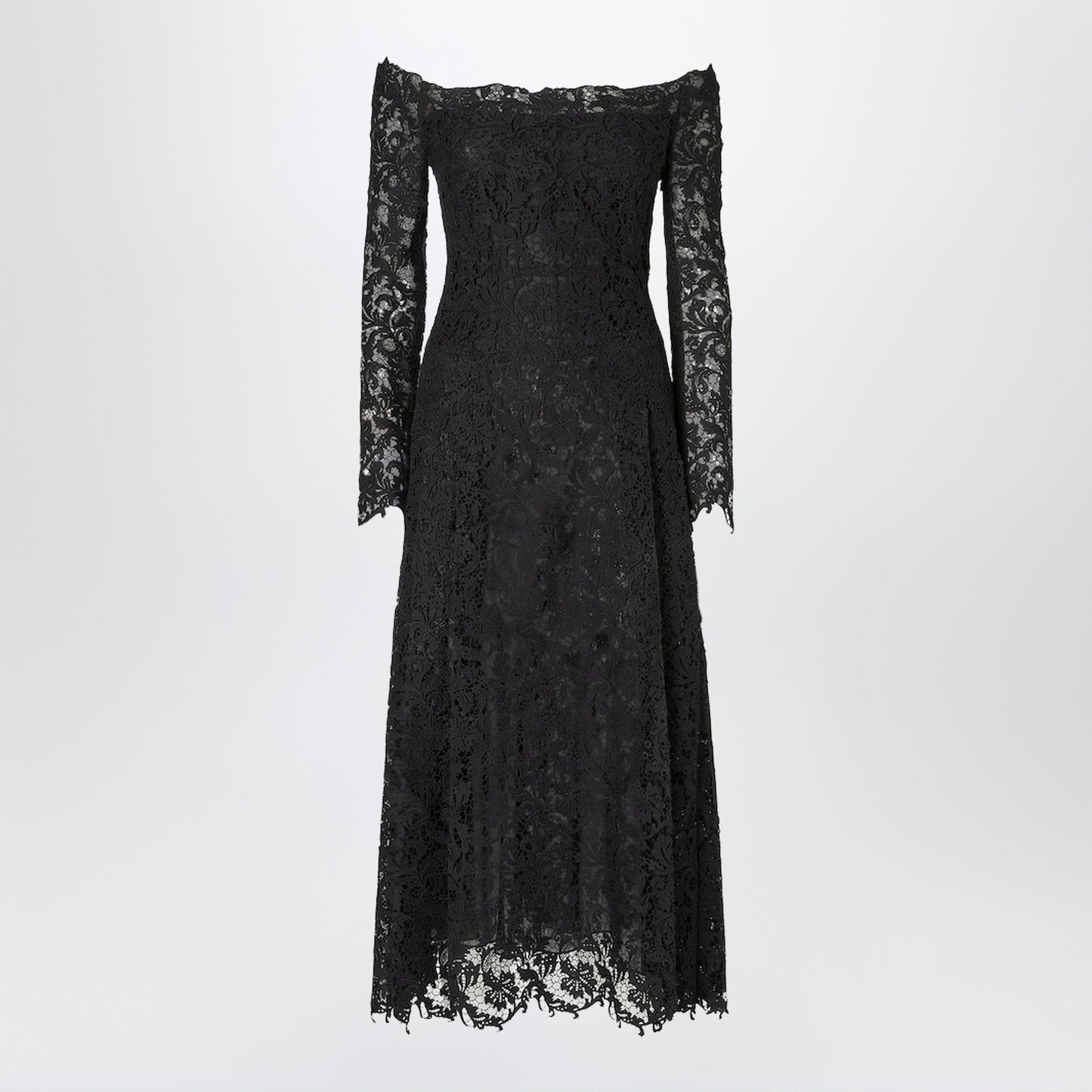 Fendi Black Macrame Lace Dress Women FENDI