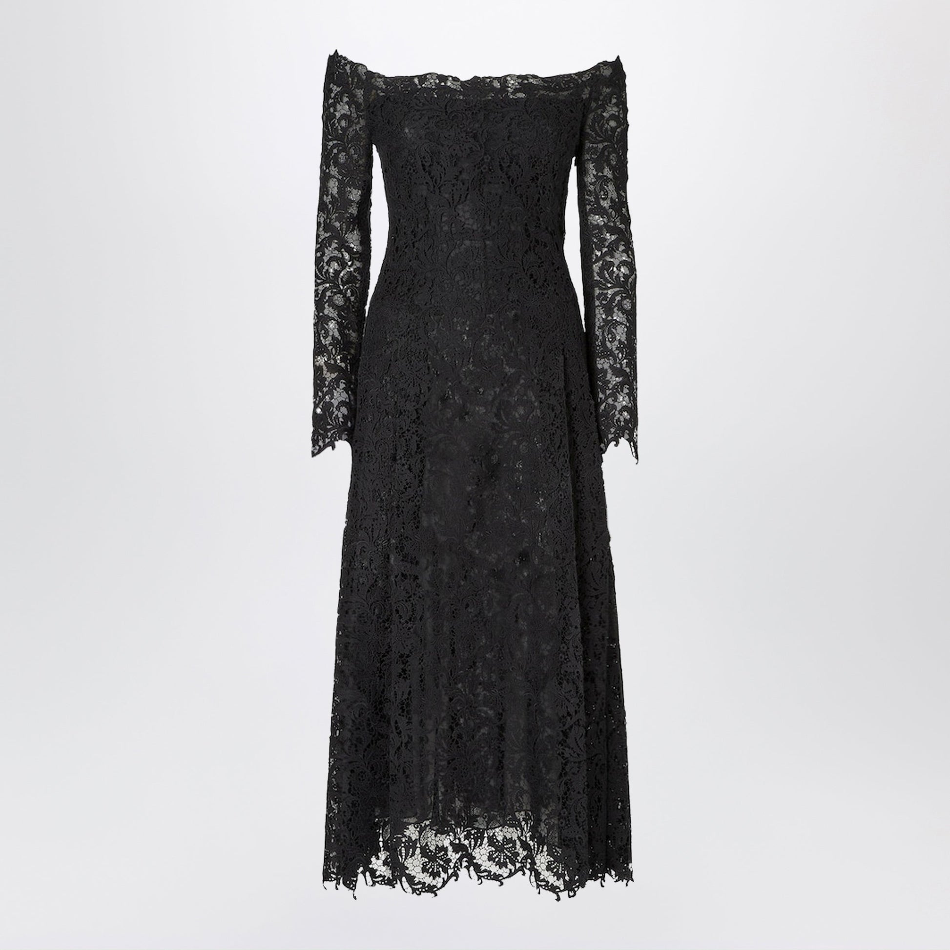 Fendi Black Macrame Lace Dress Women FENDI