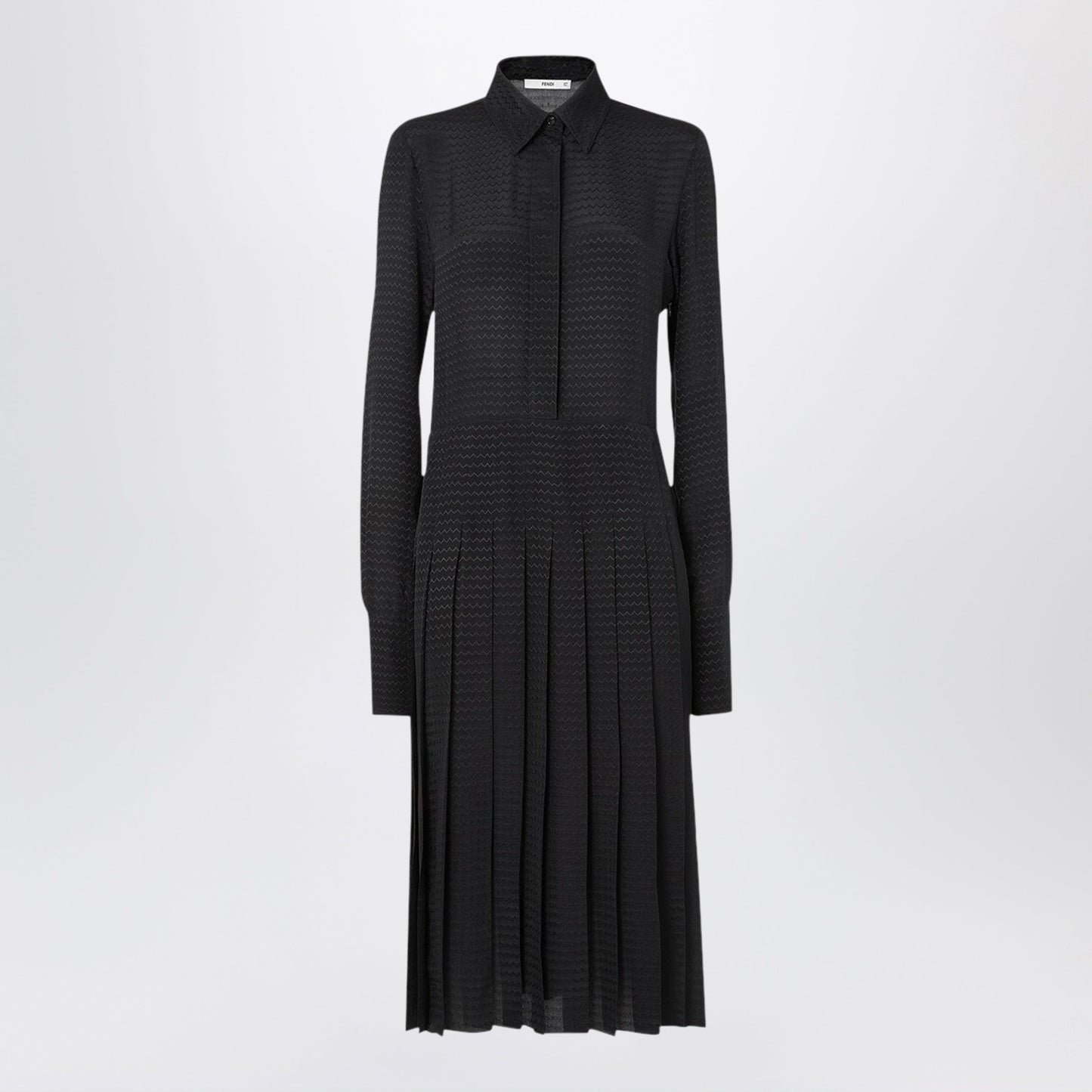 Fendi Black Jacquard Silk Dress Women FENDI