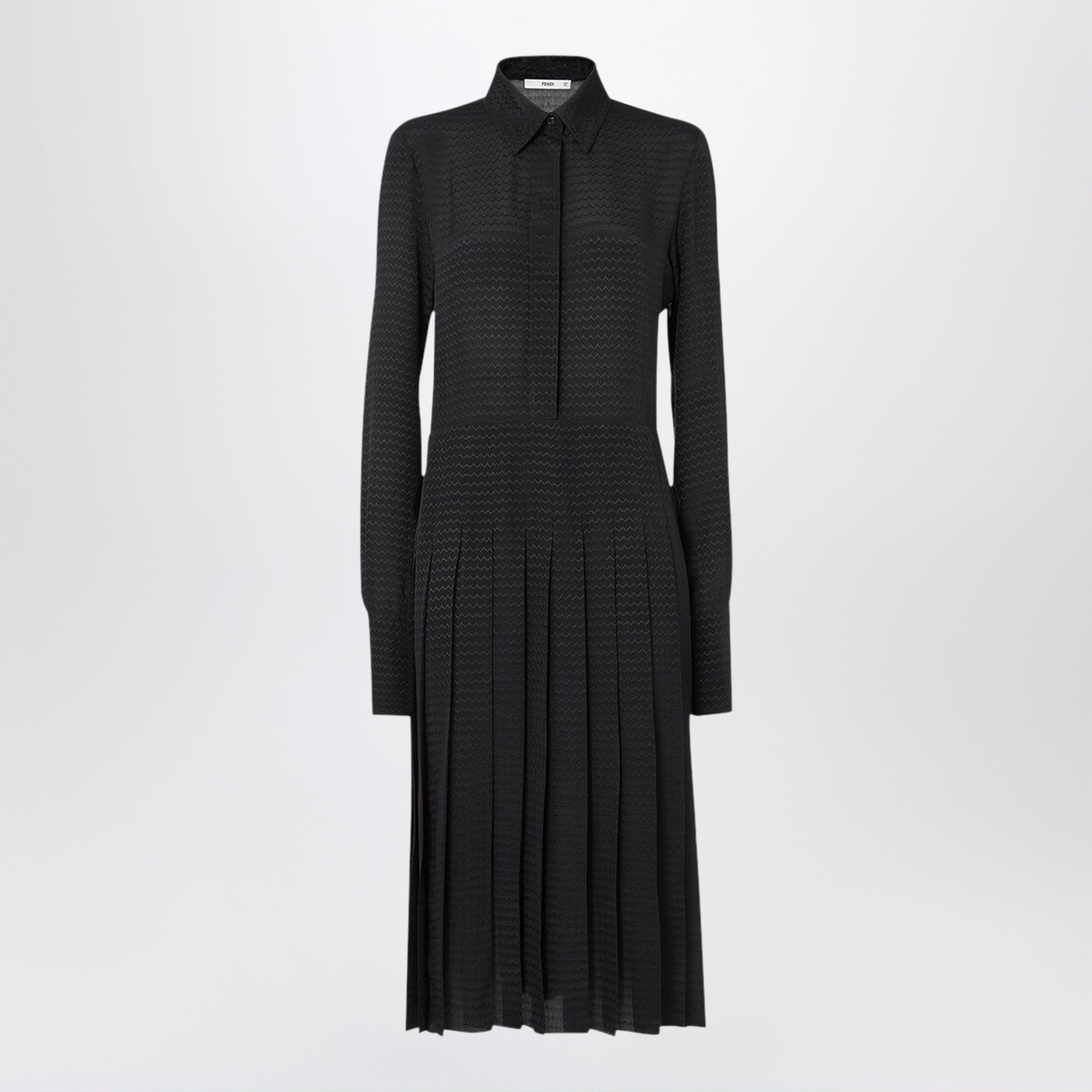 Fendi Black Jacquard Silk Dress Women FENDI