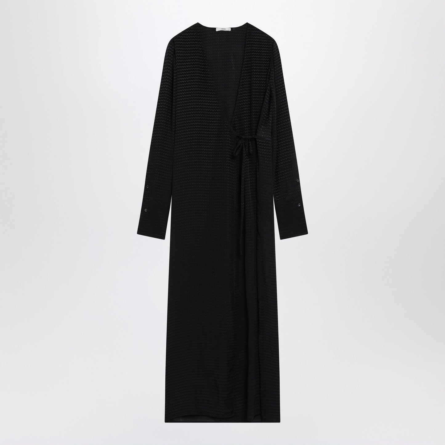 Fendi Black Jacquard Silk Long Dress Women FENDI