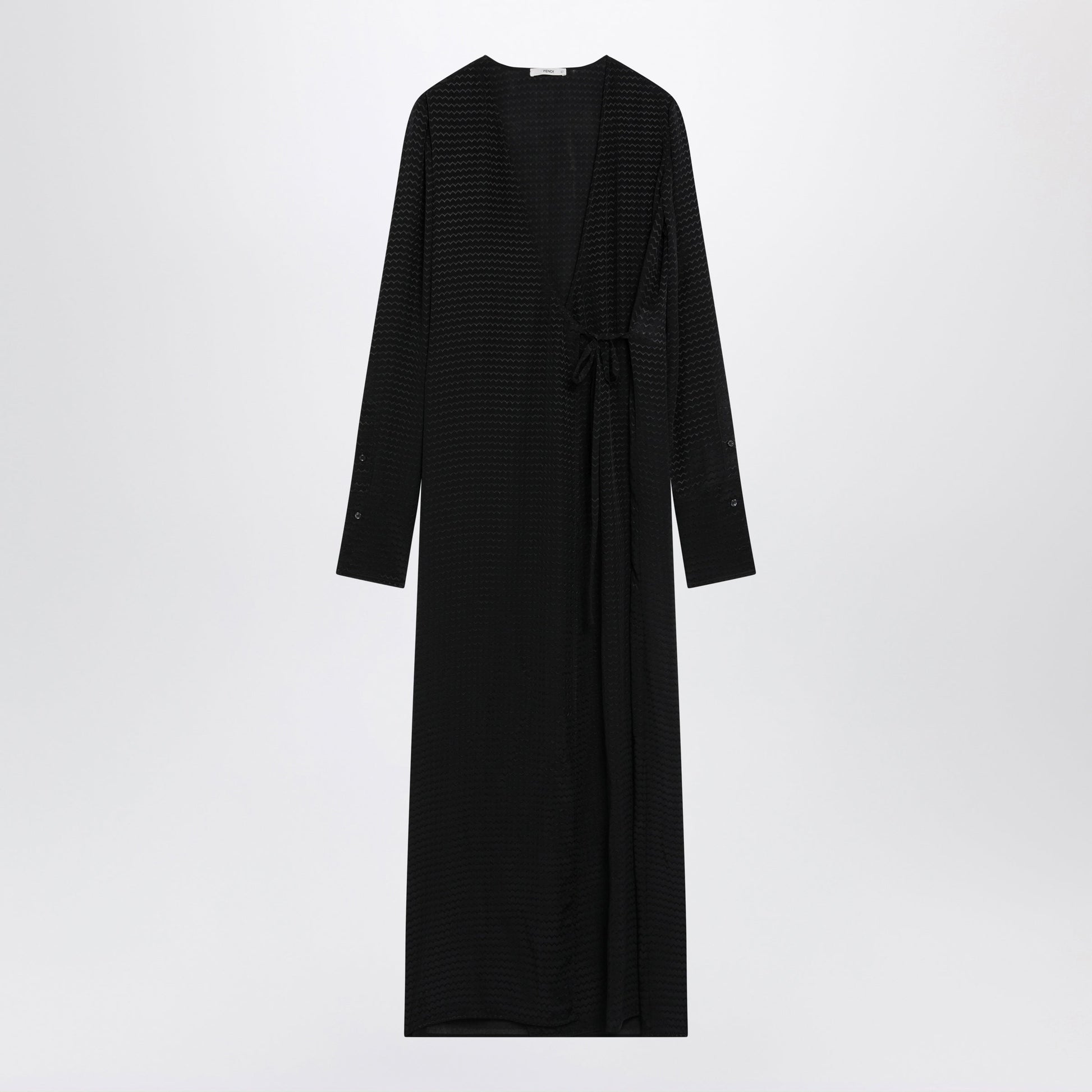 Fendi Black Jacquard Silk Long Dress Women FENDI