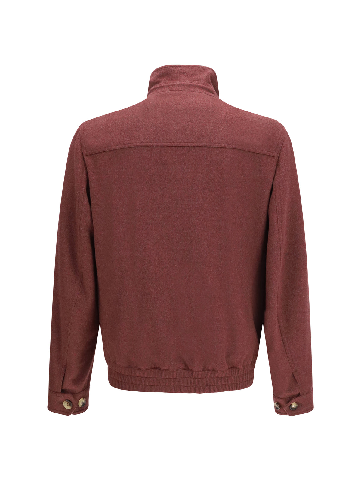 Brunello Cucinelli Men Wool Zip Jacket With High Collar BRUNELLO CUCINELLI