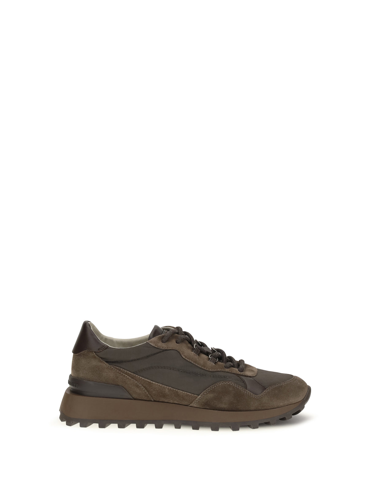 Brunello Cucinelli Women Suede And Techno Cotton Sneakers With Shiny Detail BRUNELLO CUCINELLI