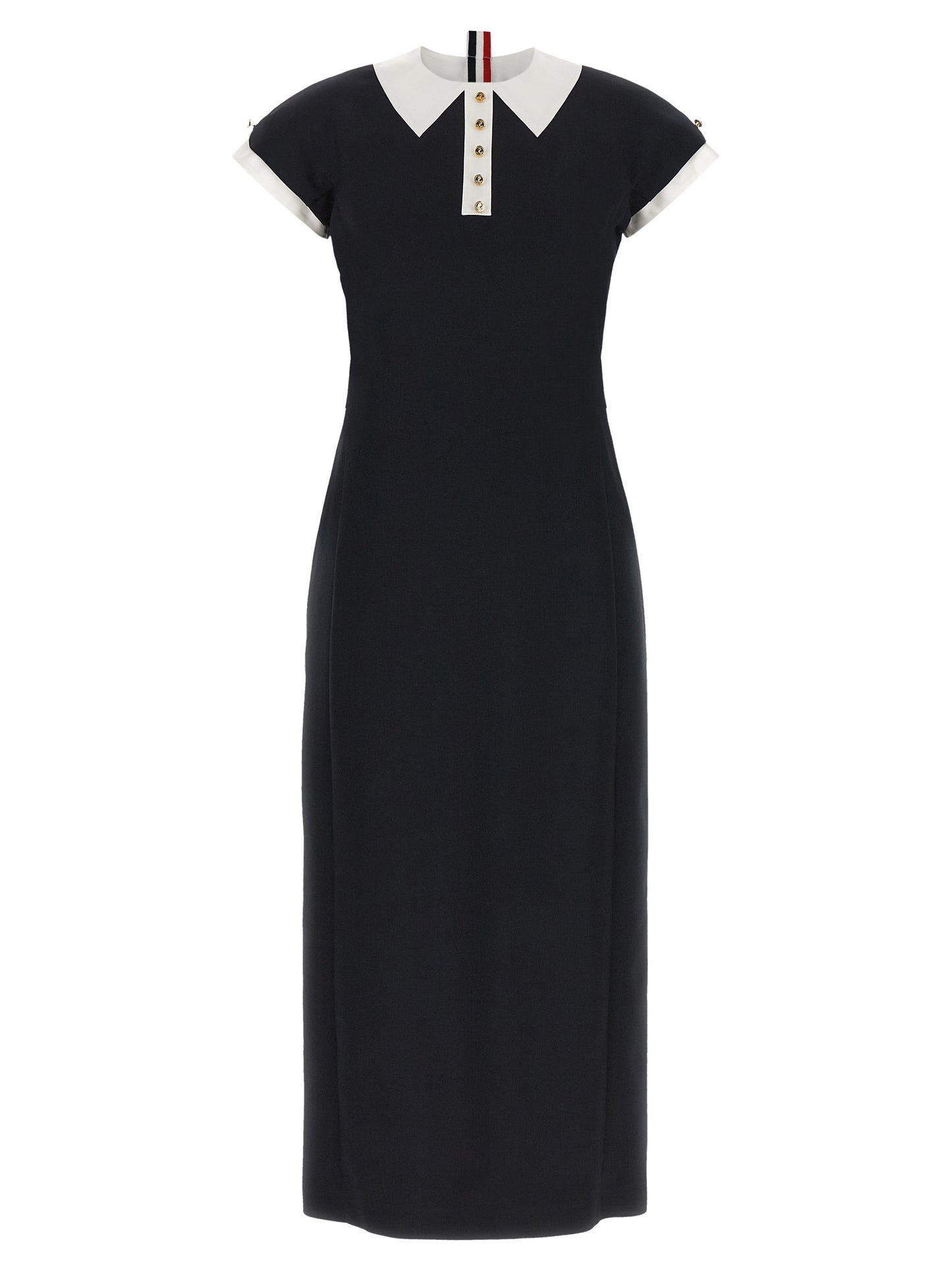 Thom Browne Women Polo Dress With Intarsia And Rwb Detail THOM BROWNE