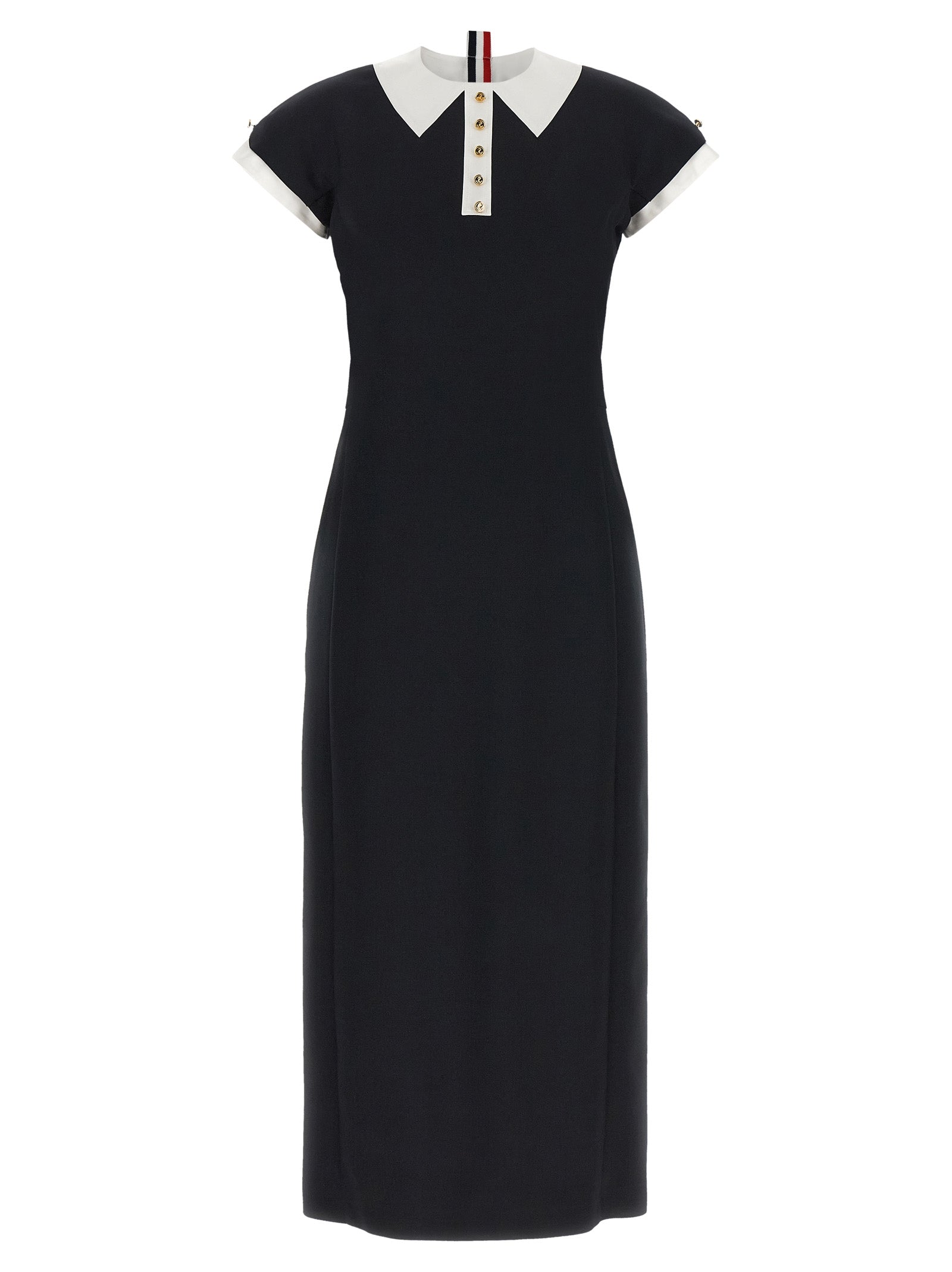 Thom Browne Women Polo Dress With Intarsia And Rwb Detail THOM BROWNE
