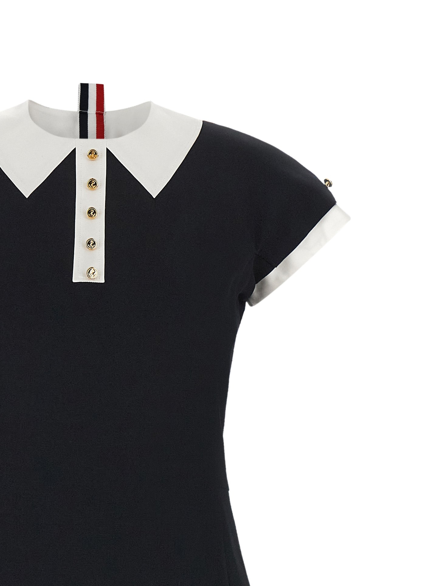 Thom Browne Women Polo Dress With Intarsia And Rwb Detail THOM BROWNE