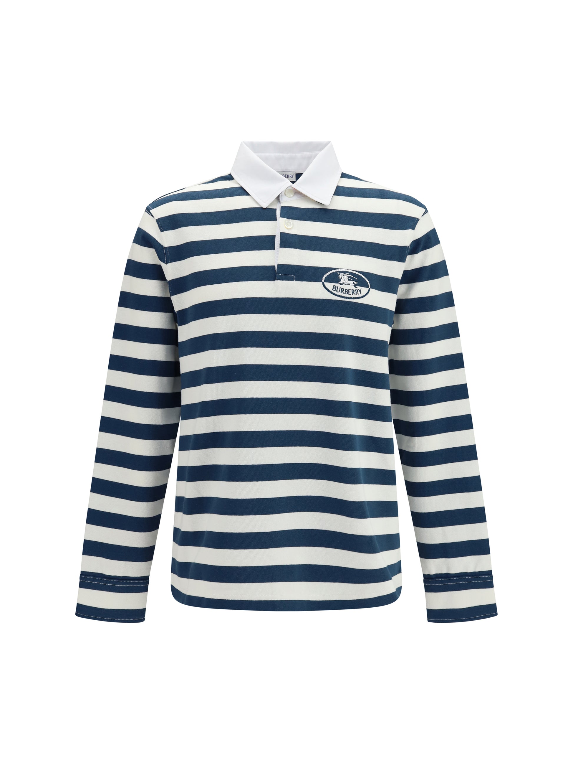 Burberry Men Striped Long-Sleeve Cotton Polo BURBERRY