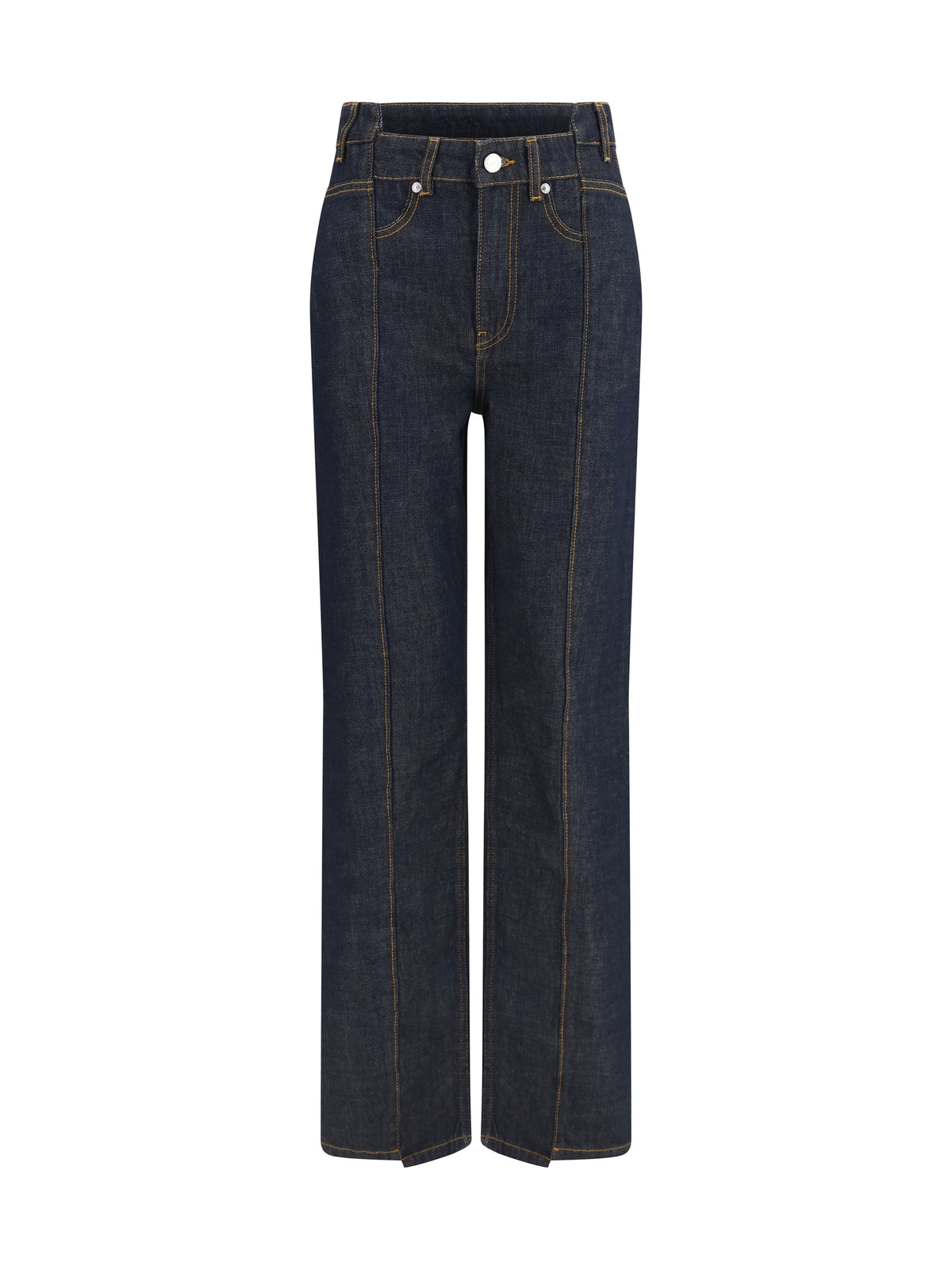 Ganni Women Slub Denim Fold Jeans GANNI