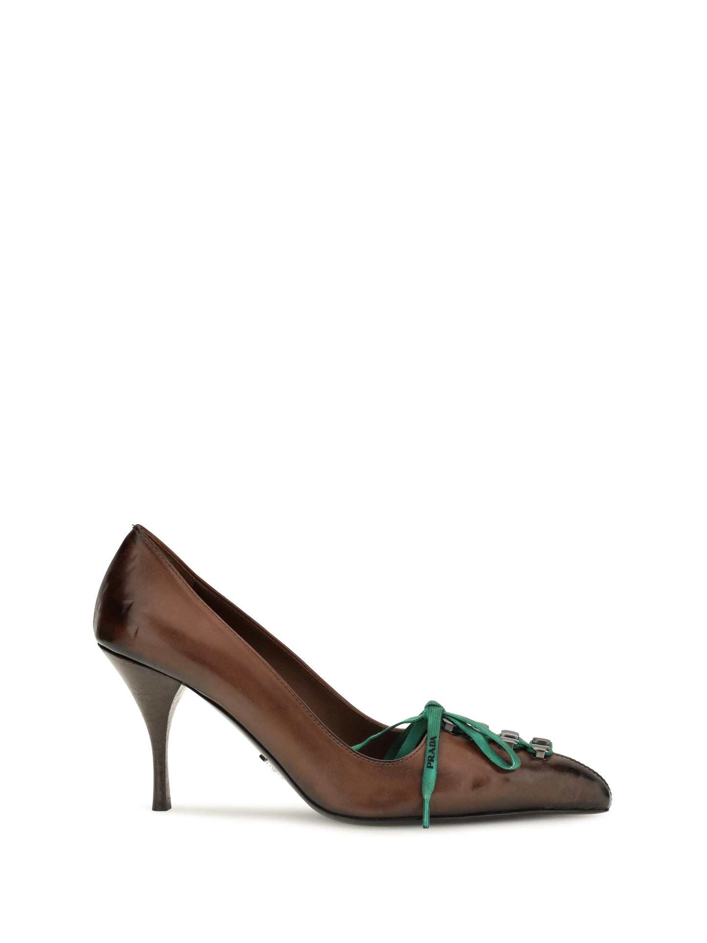Prada Women Leather Lace-Up Pumps PRADA
