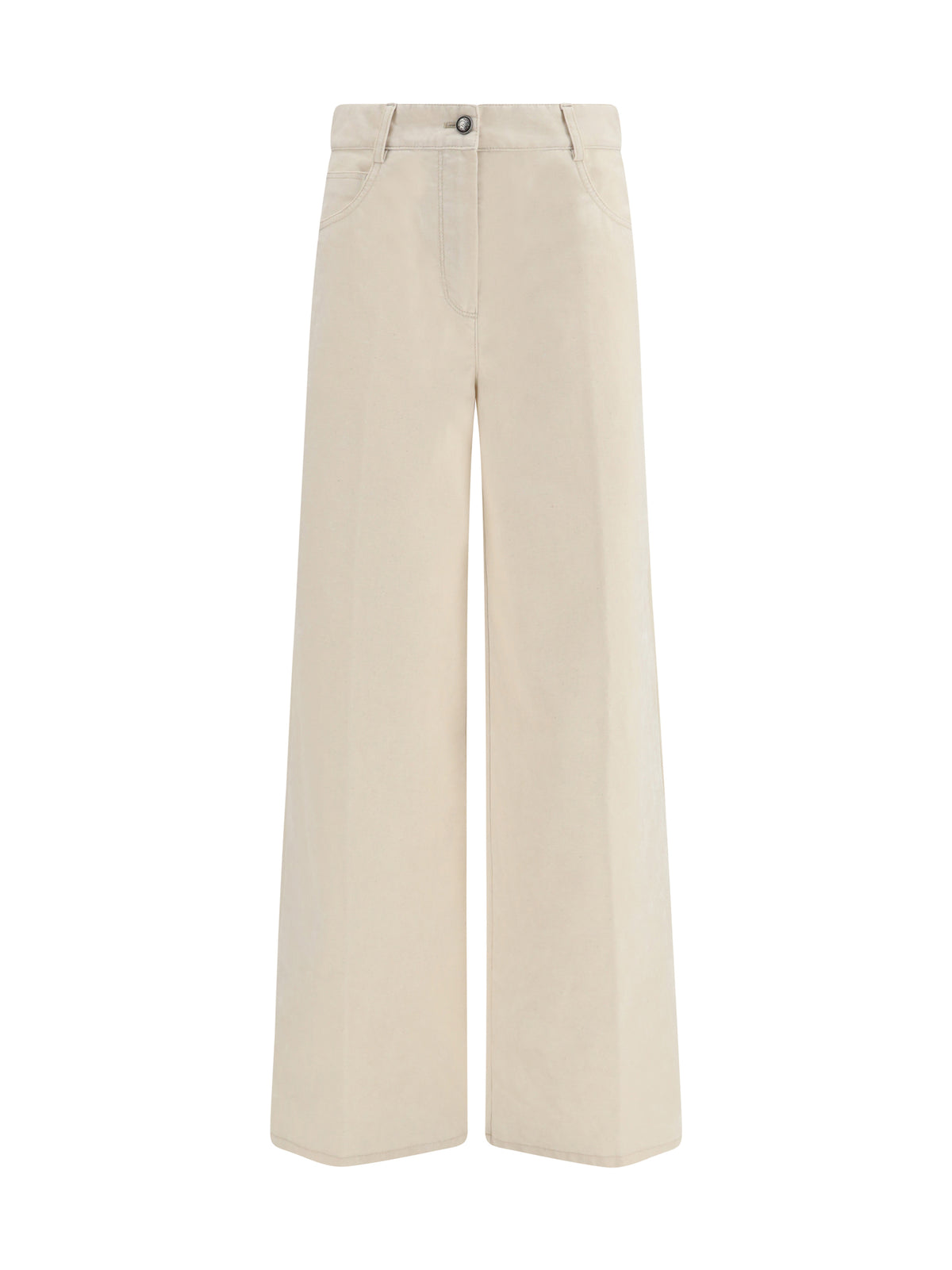 Forte_Forte Women Wide Leg Jeans In Flocked Denim FORTE FORTE