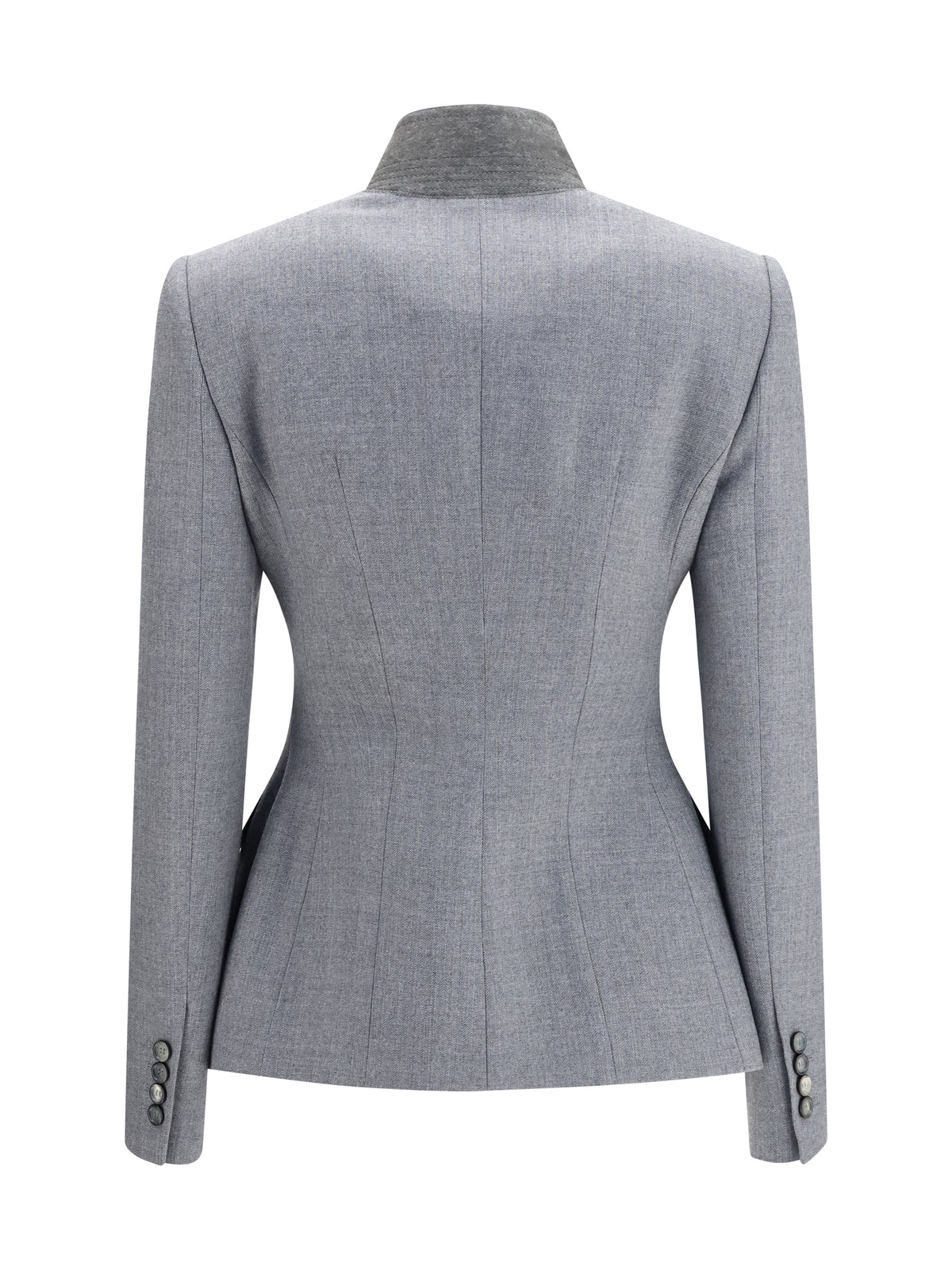 Alexander Mcqueen Women Pinstripe Wool Jacket With Crossed Lapels ALEXANDER MCQUEEN